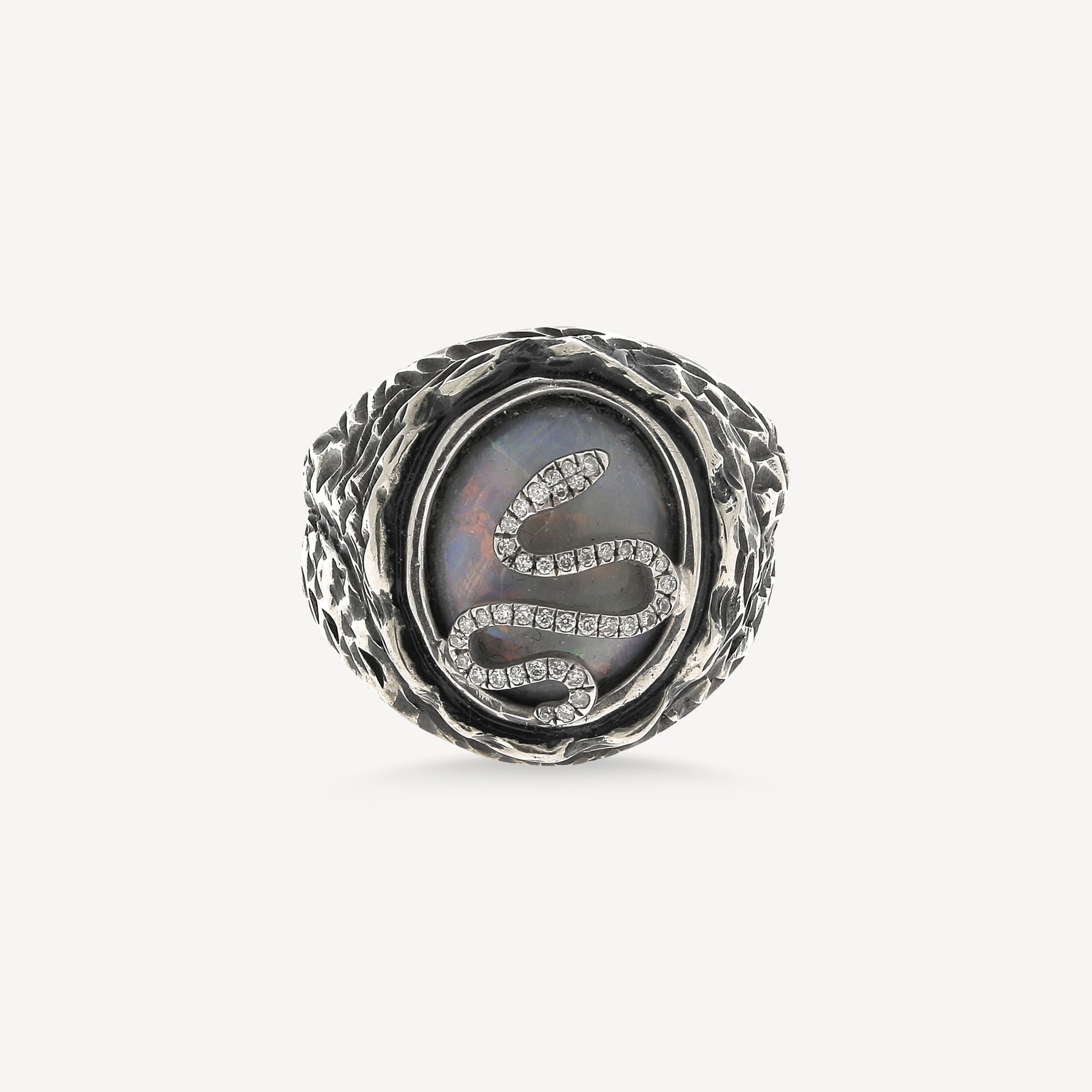 Bague Serpent Opale et Diamant