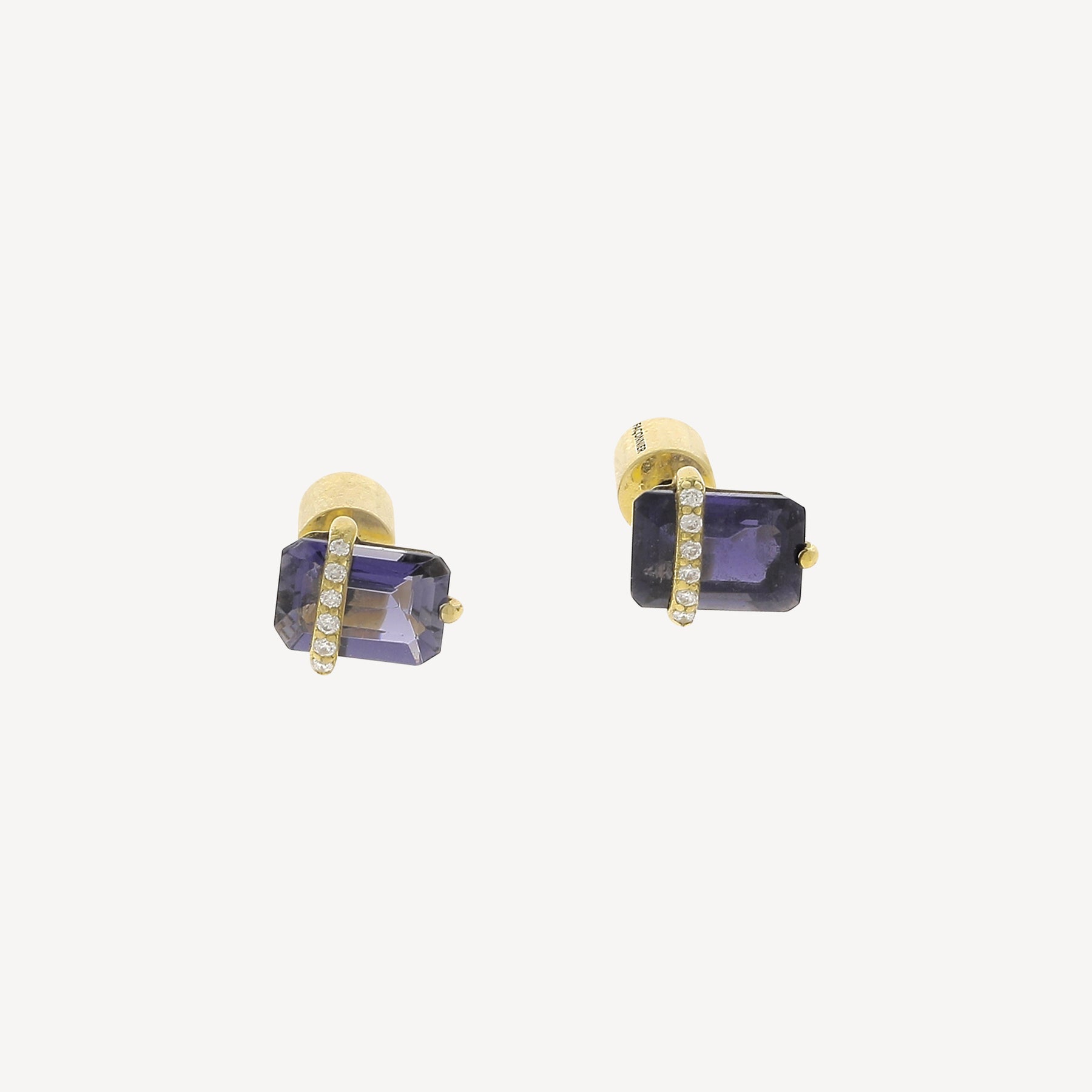 Boucles d'oreilles Or Jaune Tanzanite et Diamants