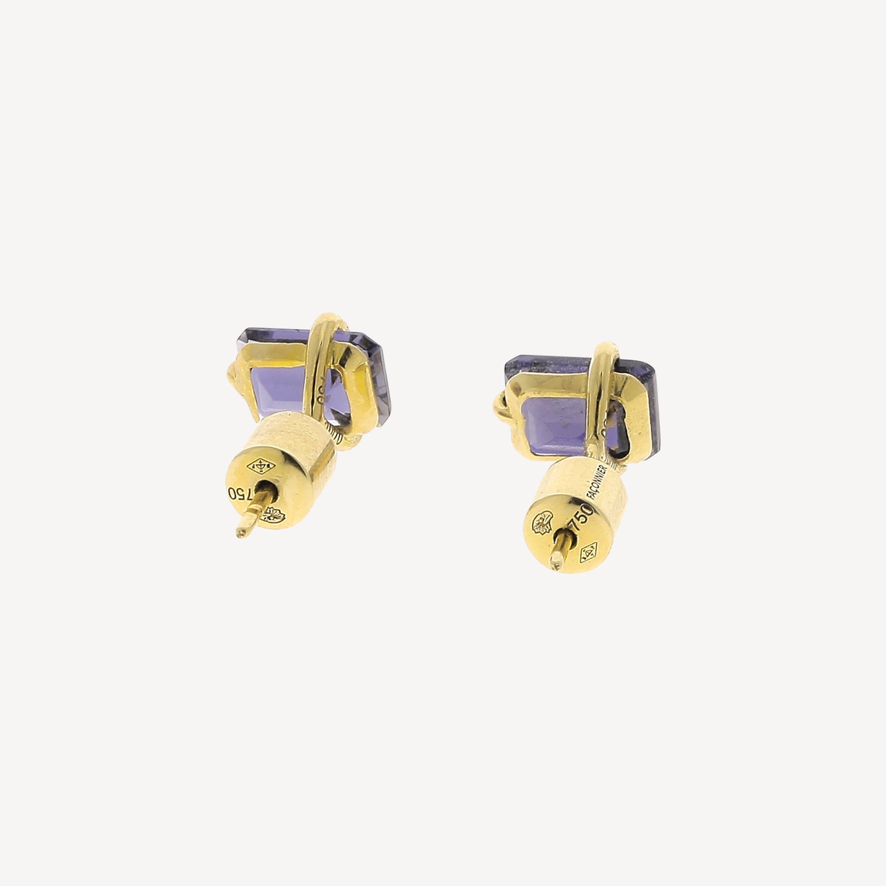 Boucles d'oreilles Or Jaune Tanzanite et Diamants