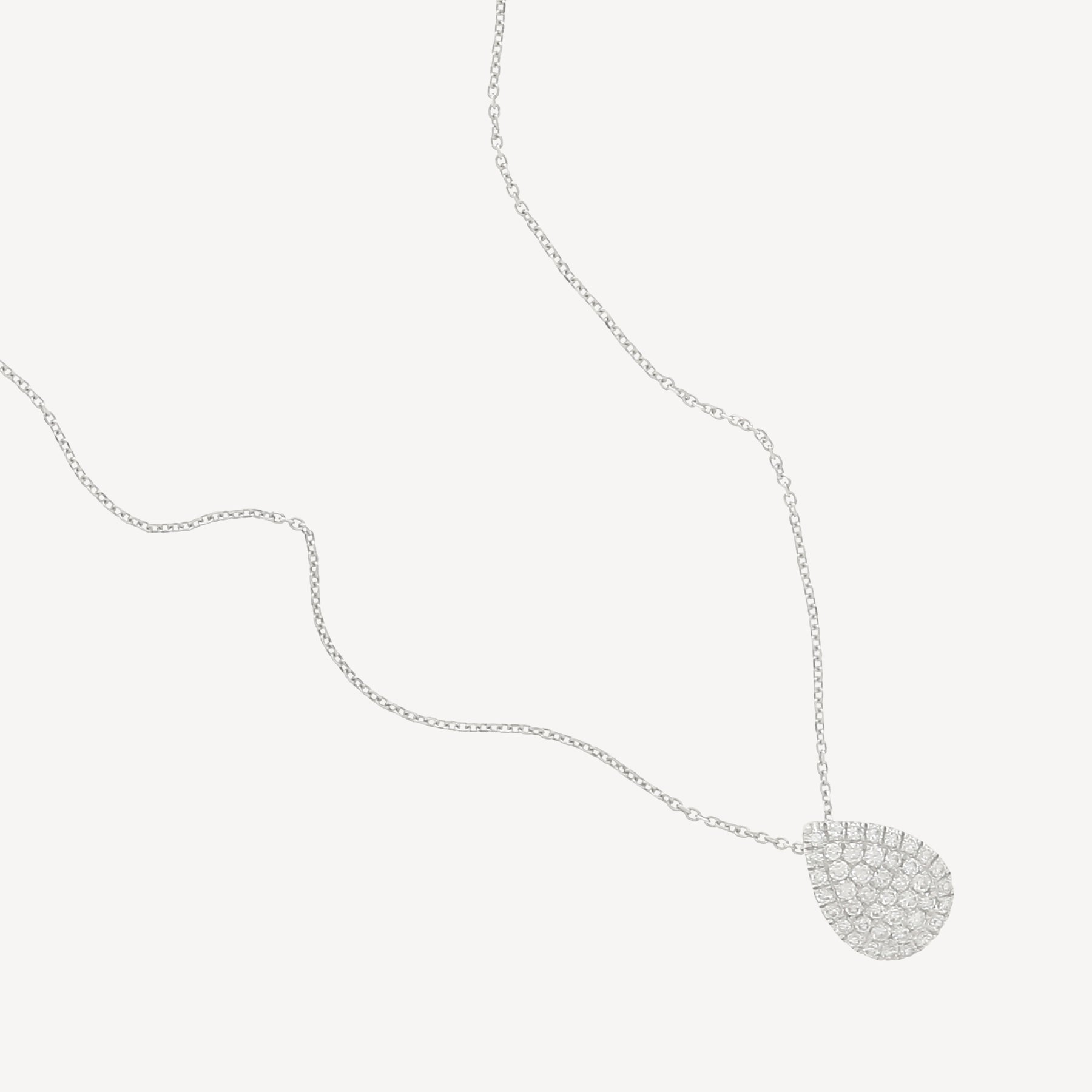 Collier Or Blanc et Diamants 0.14cts
