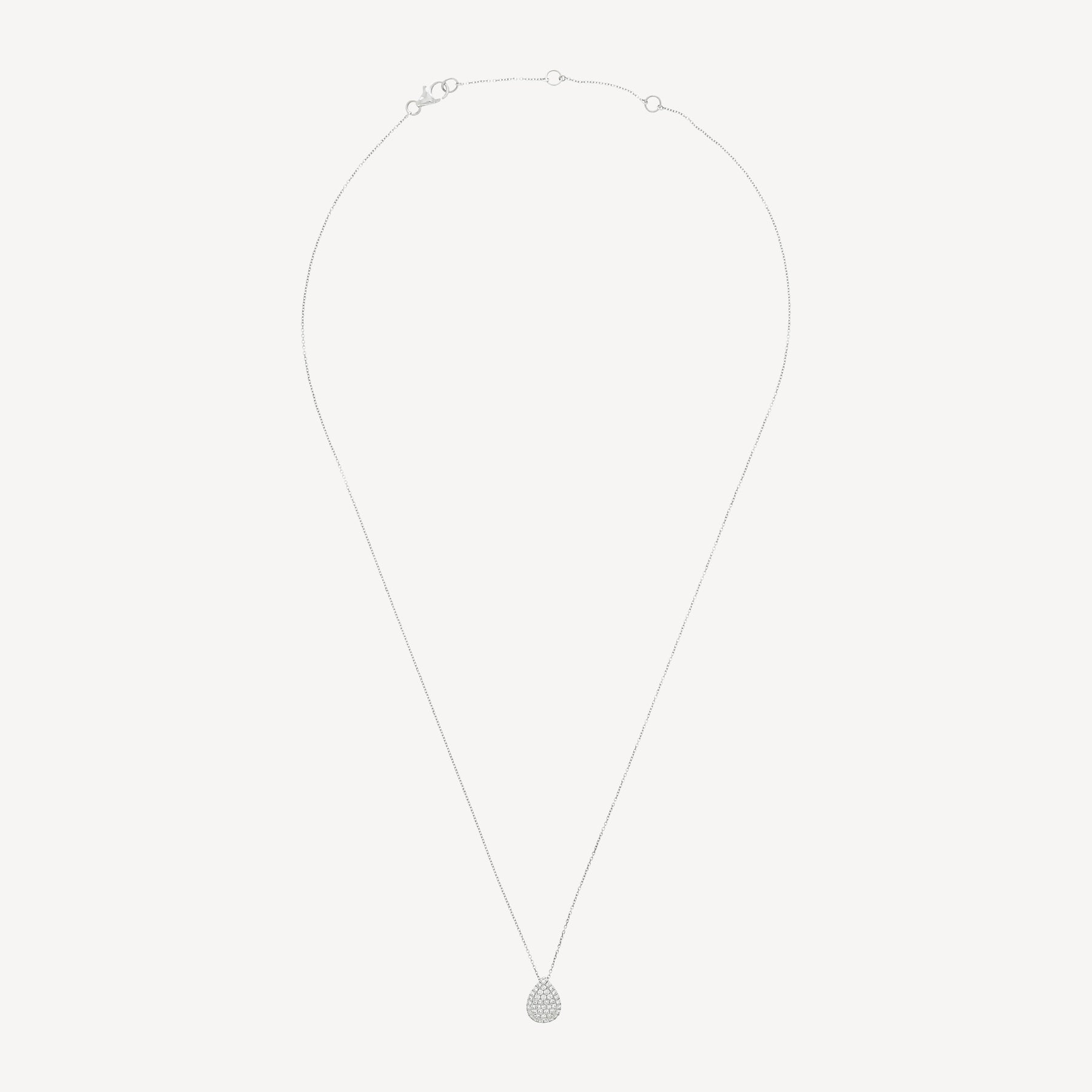 Collier Or Blanc et Diamants 0.14cts