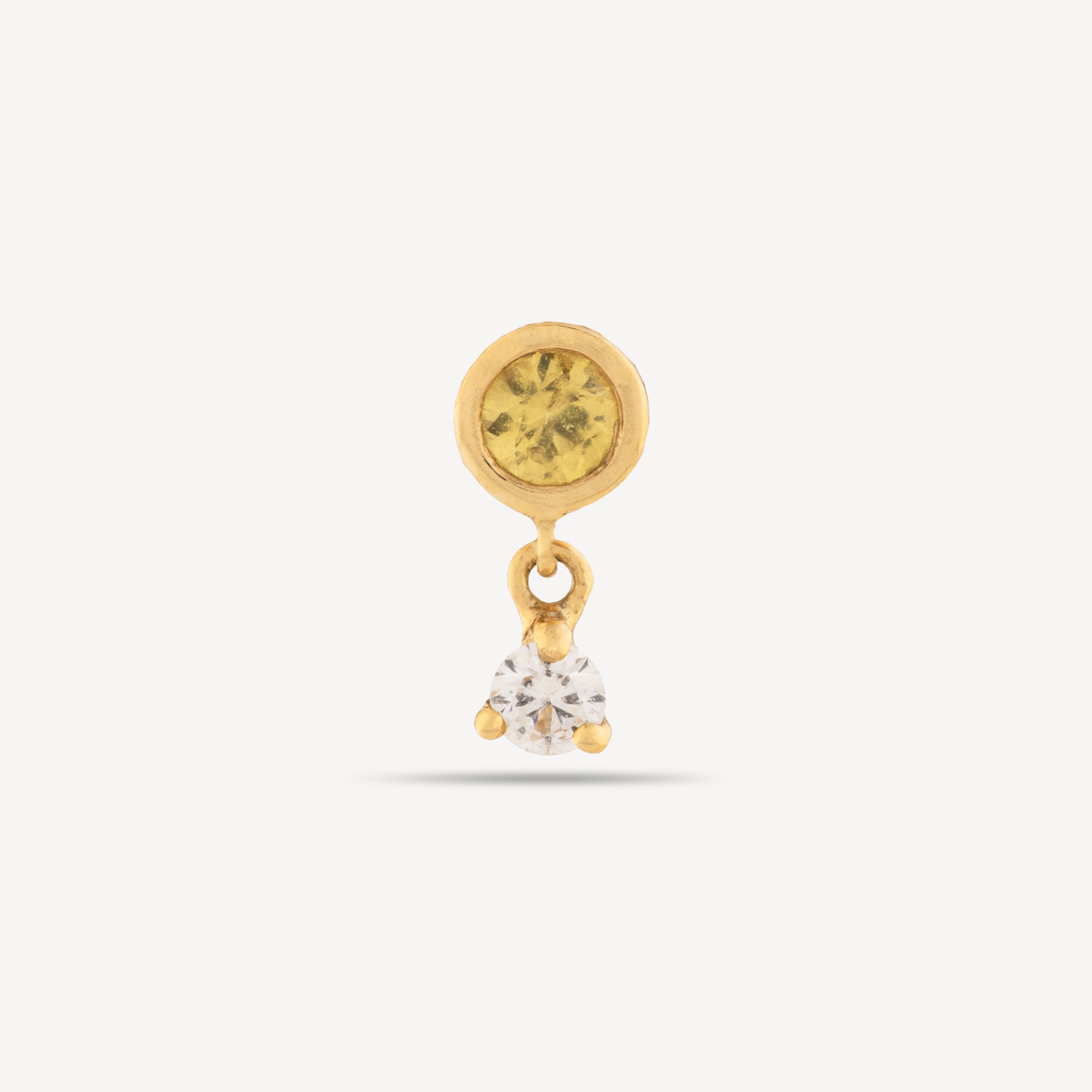 Yellow sapphire diamond birthstone earring