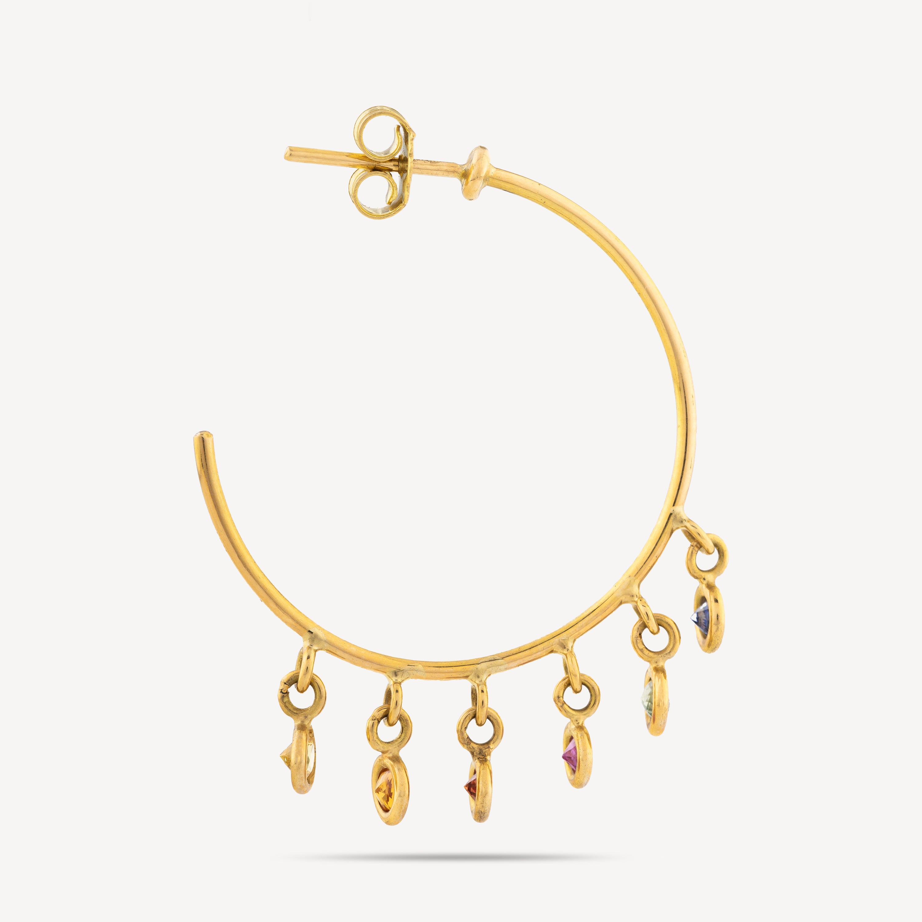 Boucle d'Oreille Hoola Hoops Saphirs Or Jaune