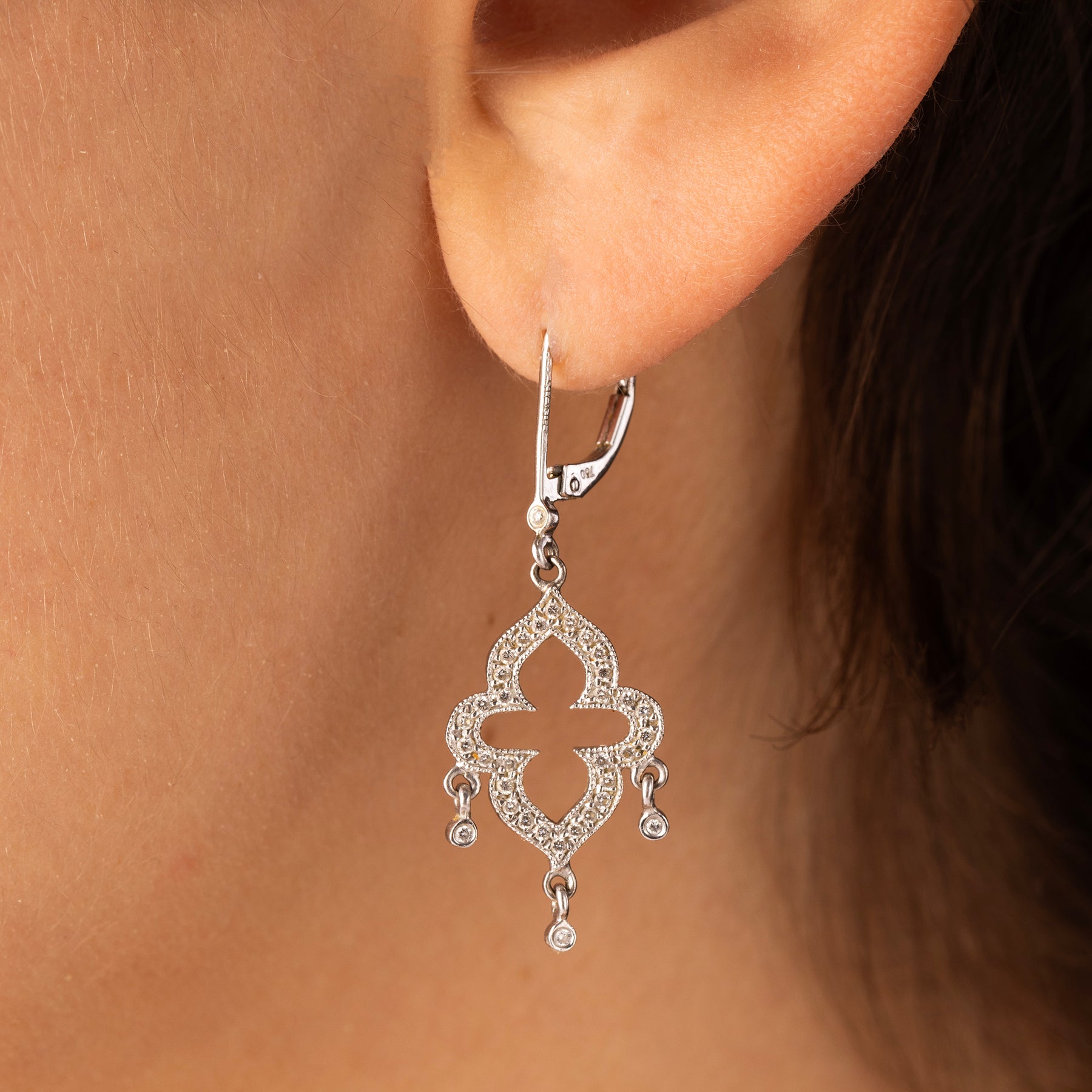 Ohrringe aus Weißgold und Diamanten