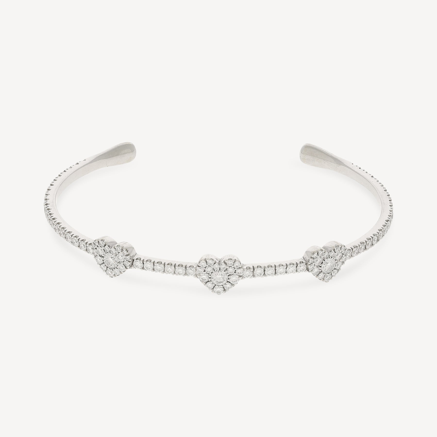 Bracelet Coeur Or Blanc