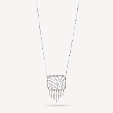 Haxo-Quastenhalskette aus Weißgold mit Diamanten