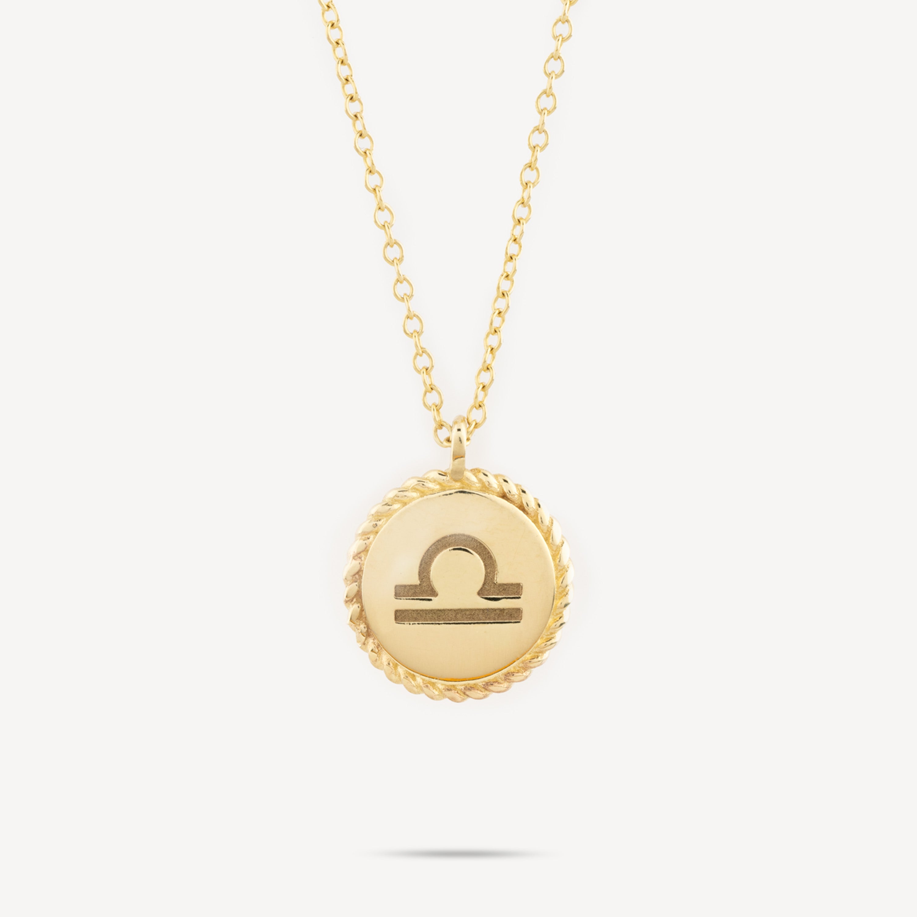 Libra medal zodiac necklace