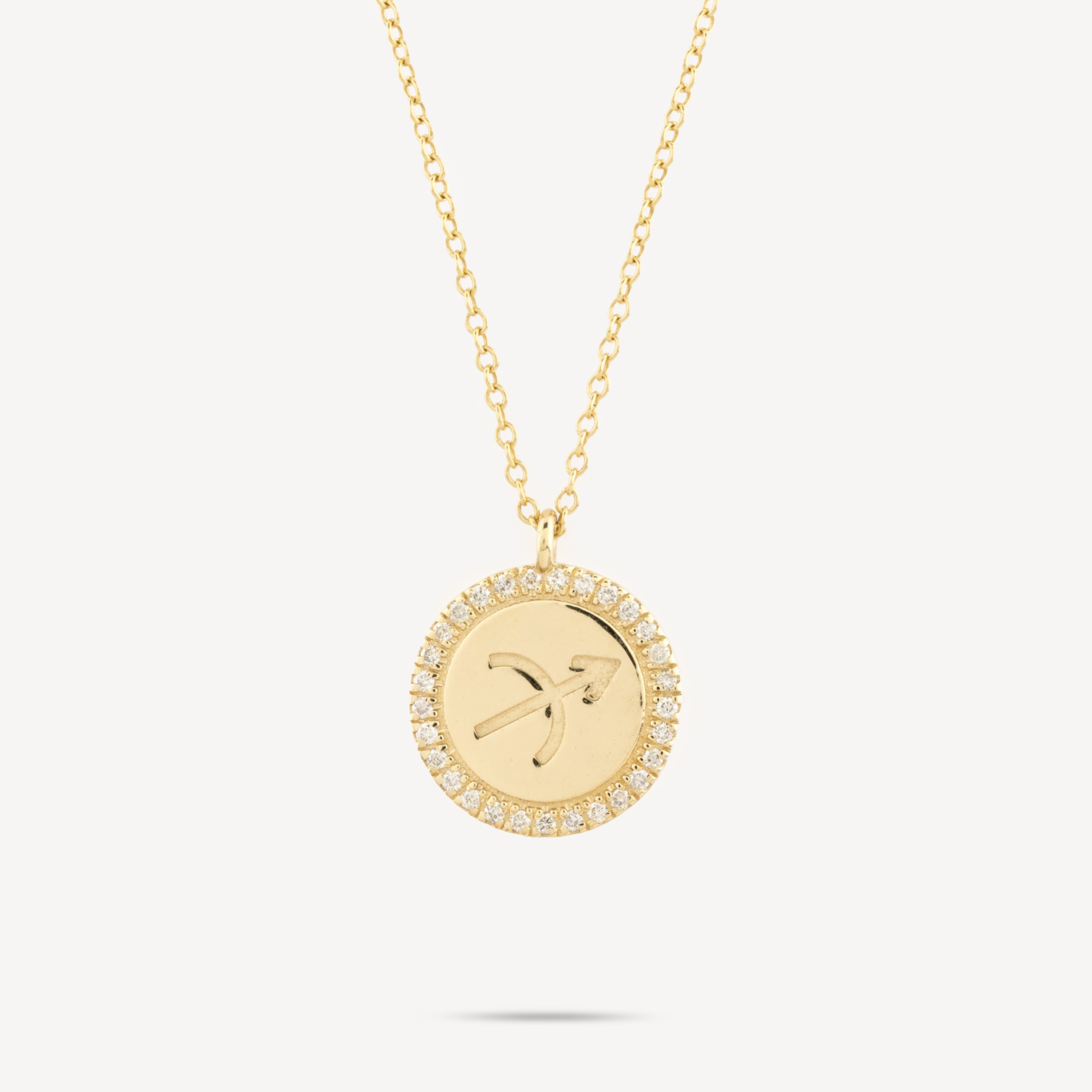 Collier zodiac medaille sagittaire diamants