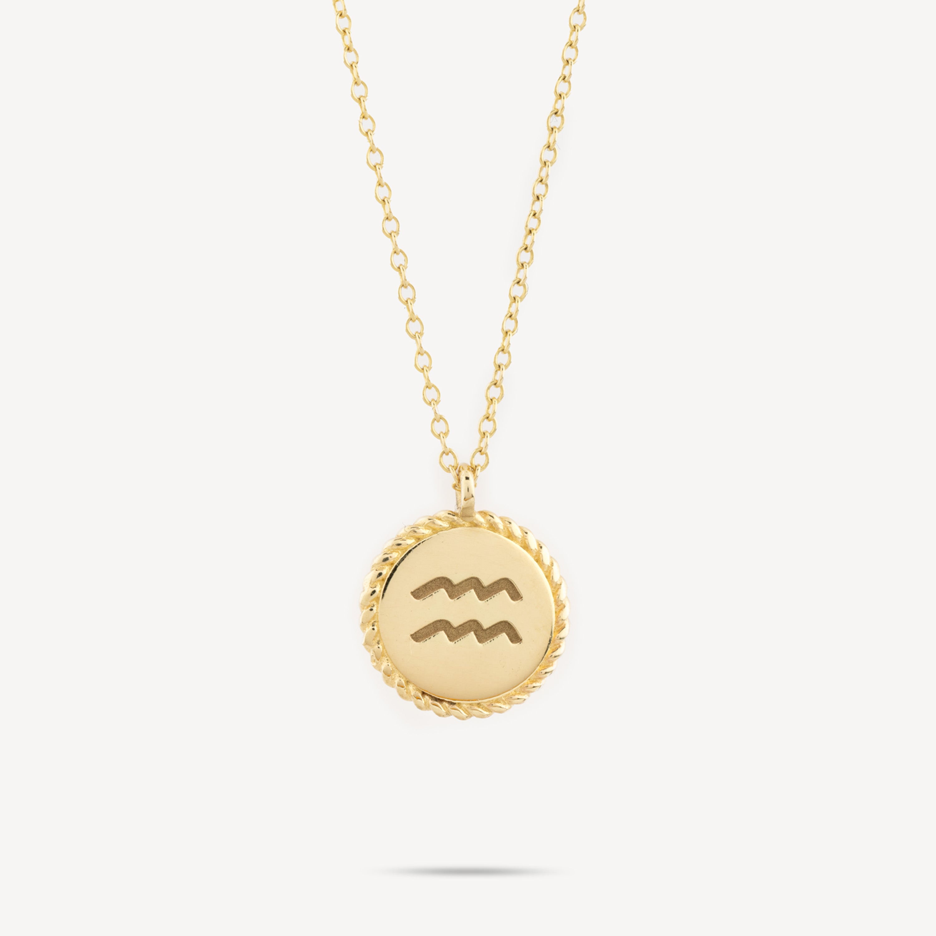 Zodiac Aquarius Medal Necklace