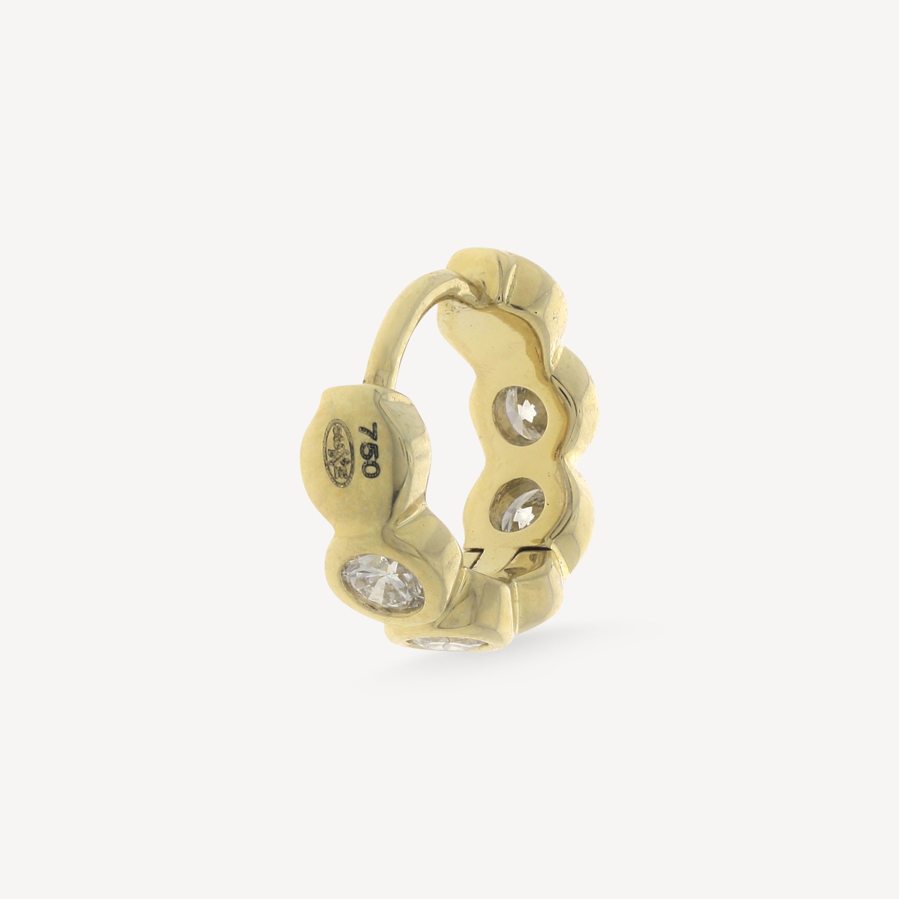 Créole 6.5mm Full Serti Clos Or Jaune