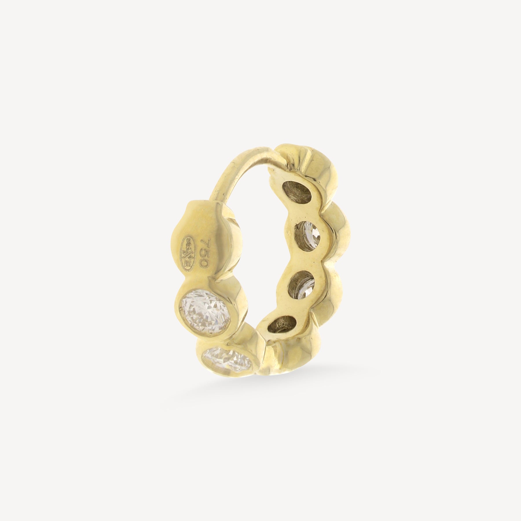 Créole 8mm Full Serti Clos Or Jaune