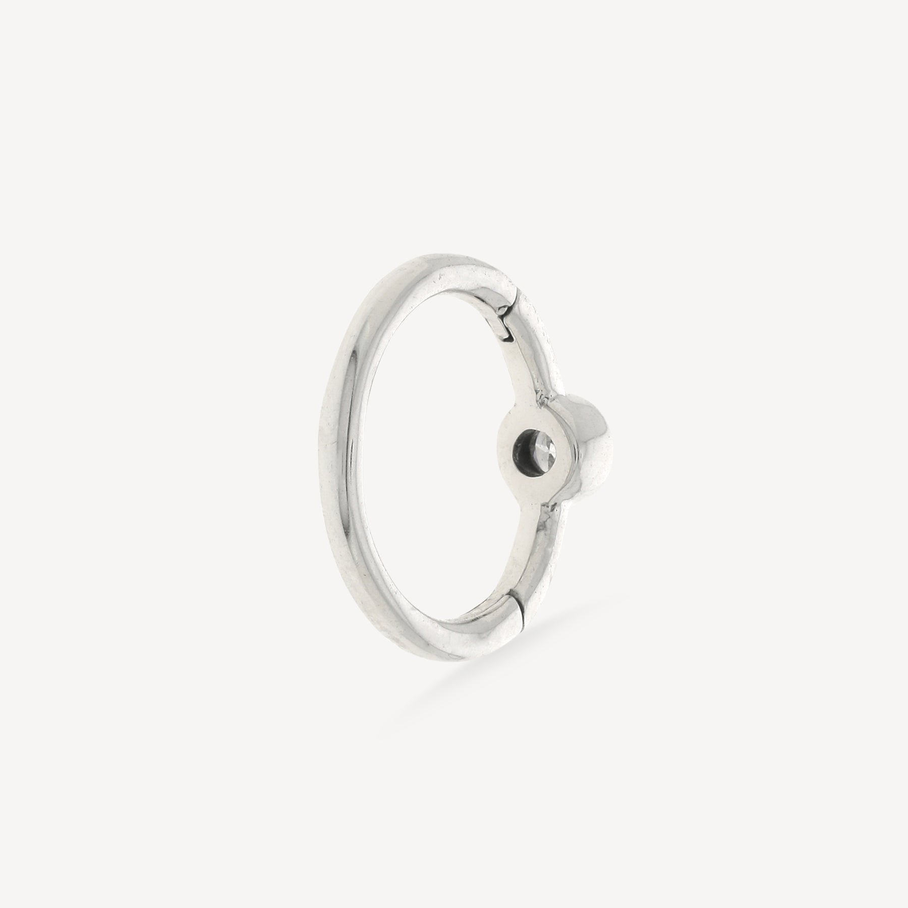 Creole 8mm Weißgold Diamant 2.5mm