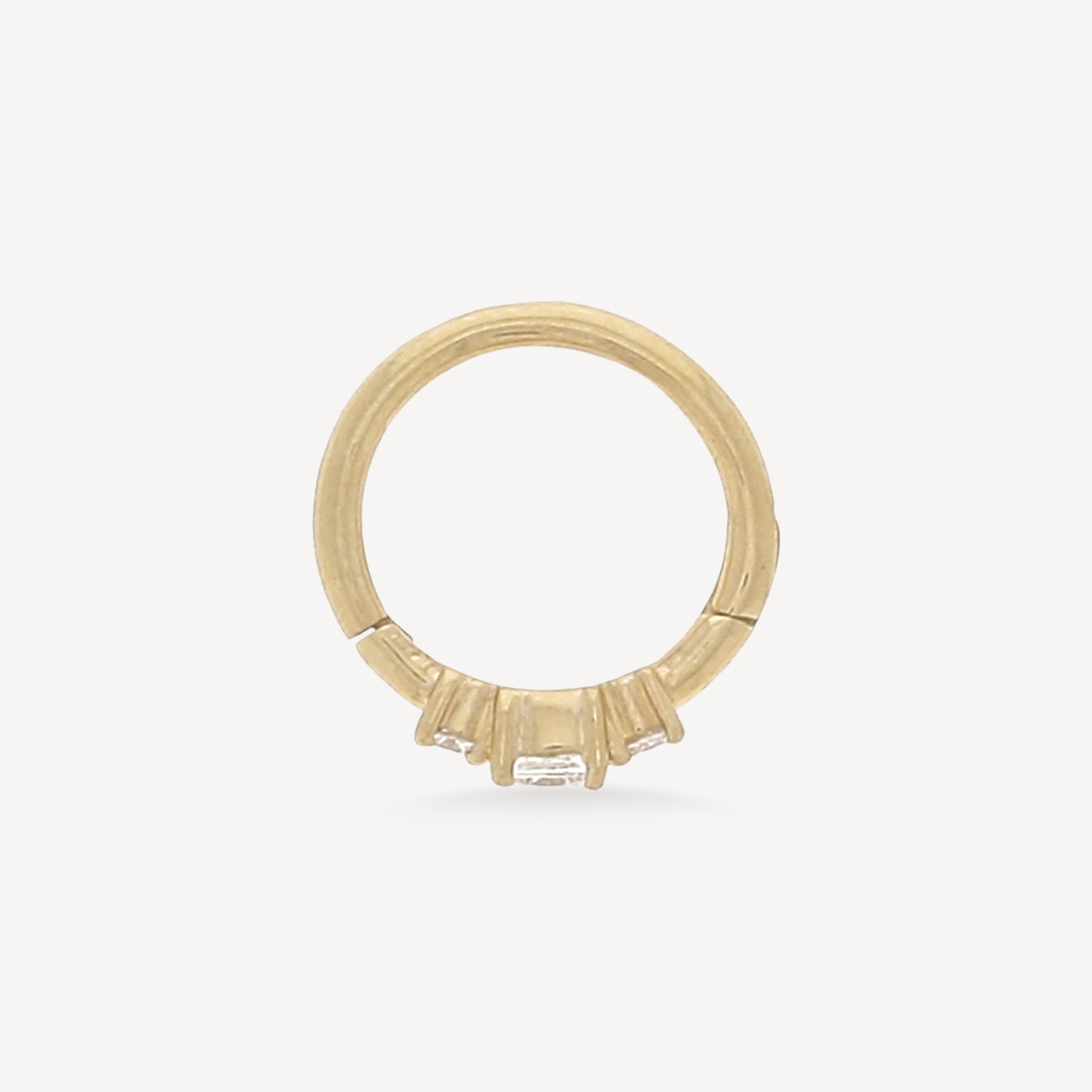 Creole 8mm Roségold und Diamanten 2x2mm