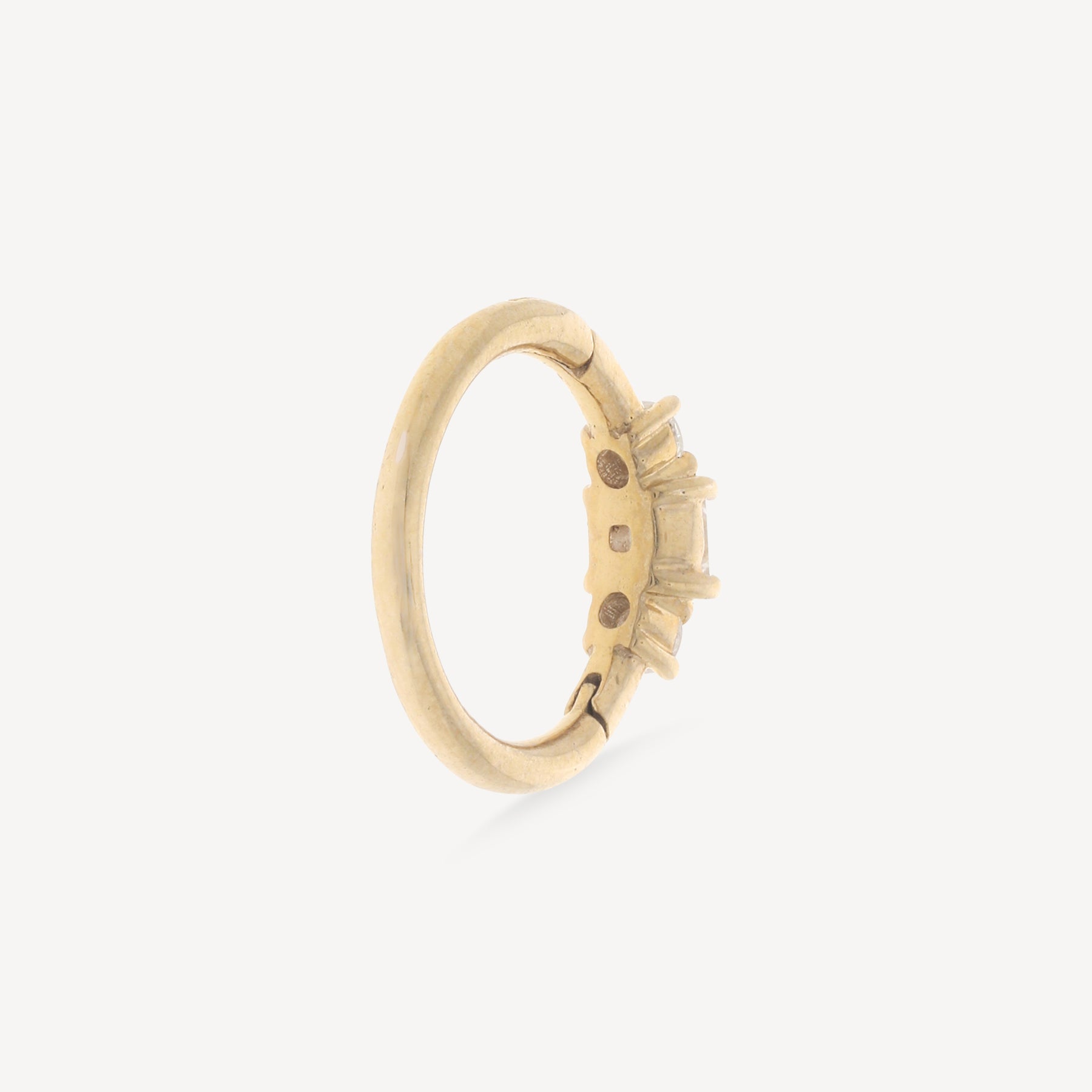 Creole 8mm Roségold und Diamanten 2x2mm