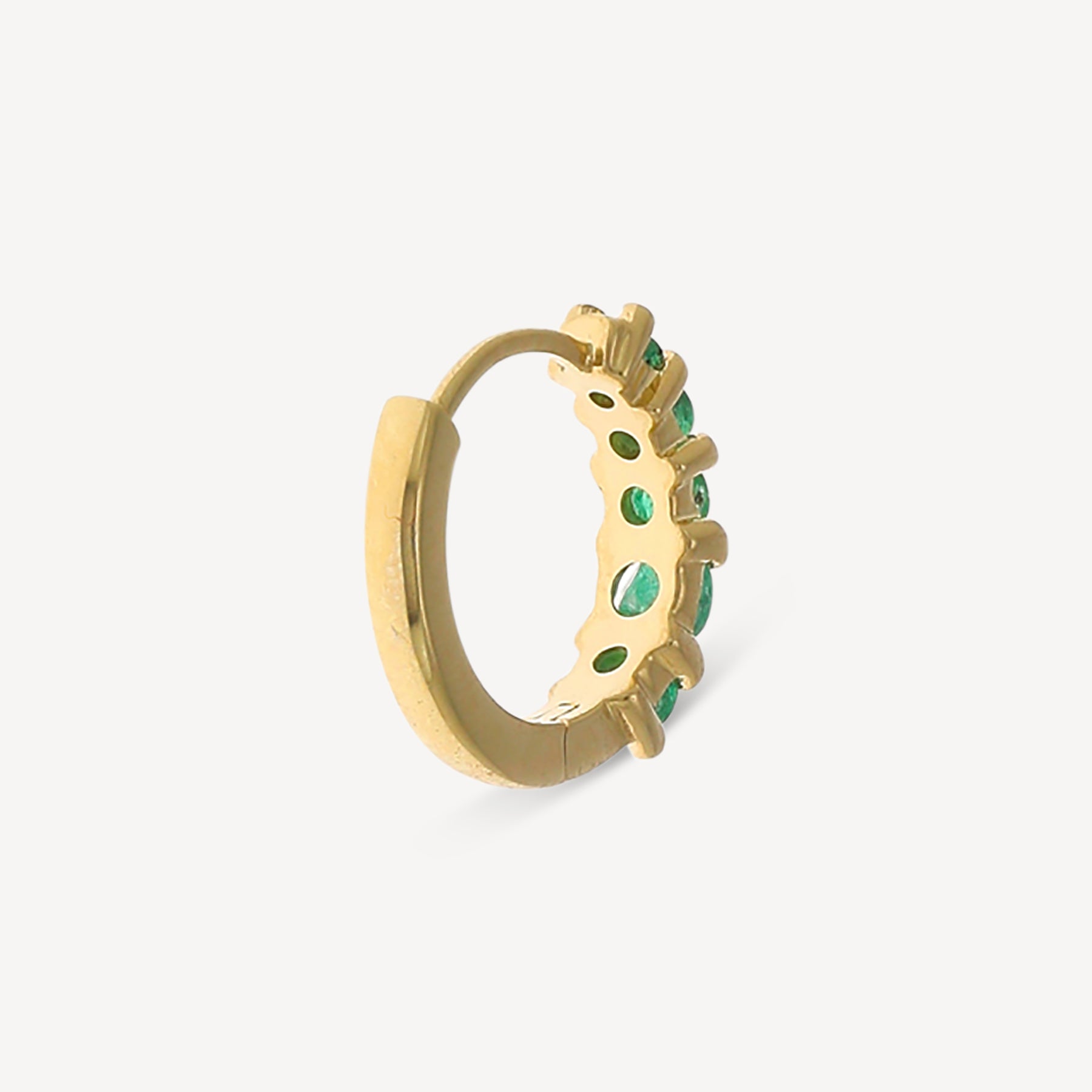 Gradient Creole 5 Emeralds Yellow Gold