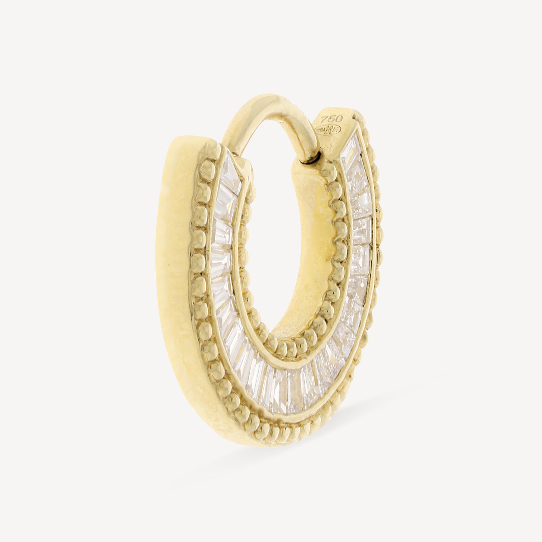 Créole Plate Full Diamants Or Jaune