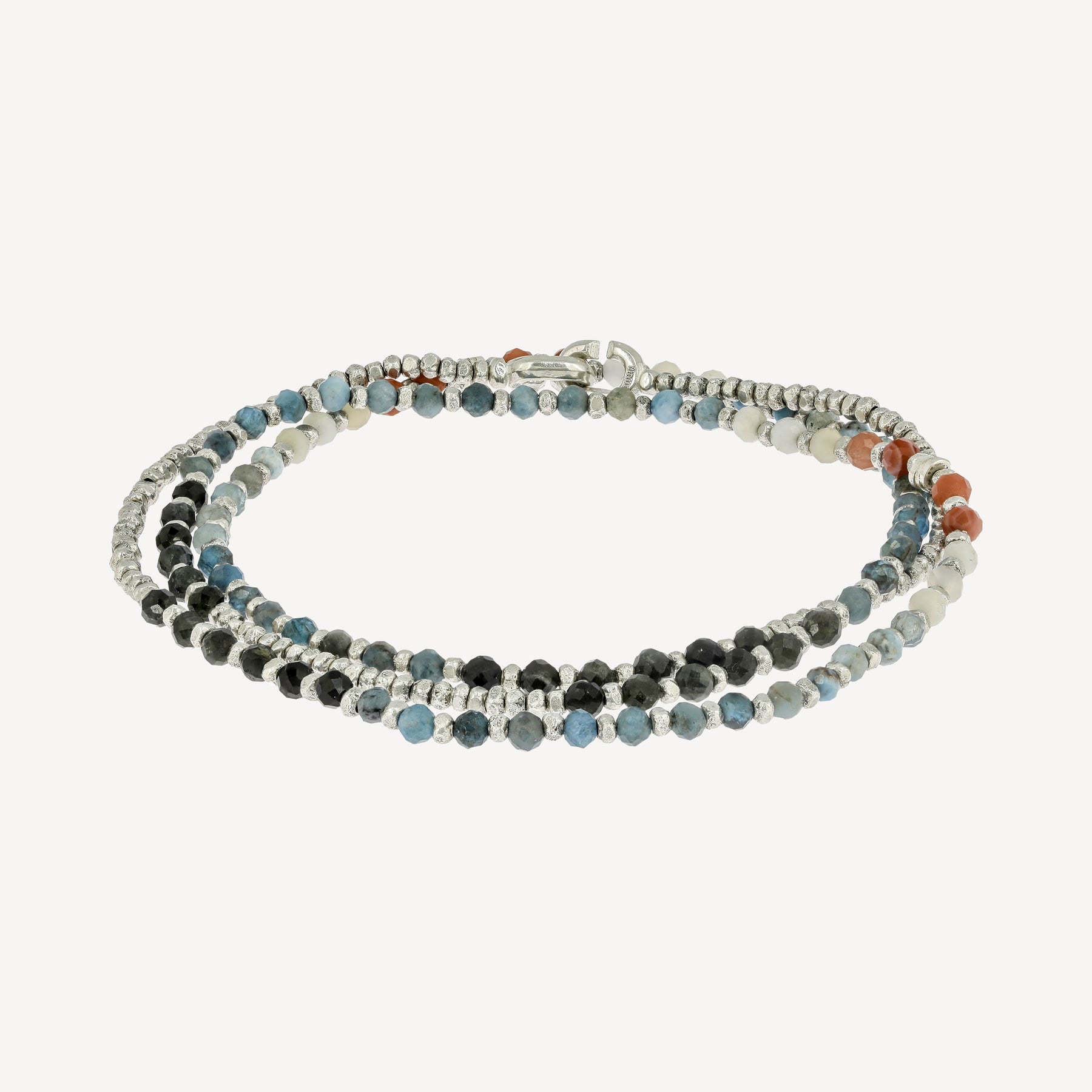 Kristall-Dreifach-Wickelarmband mit rotem Muster