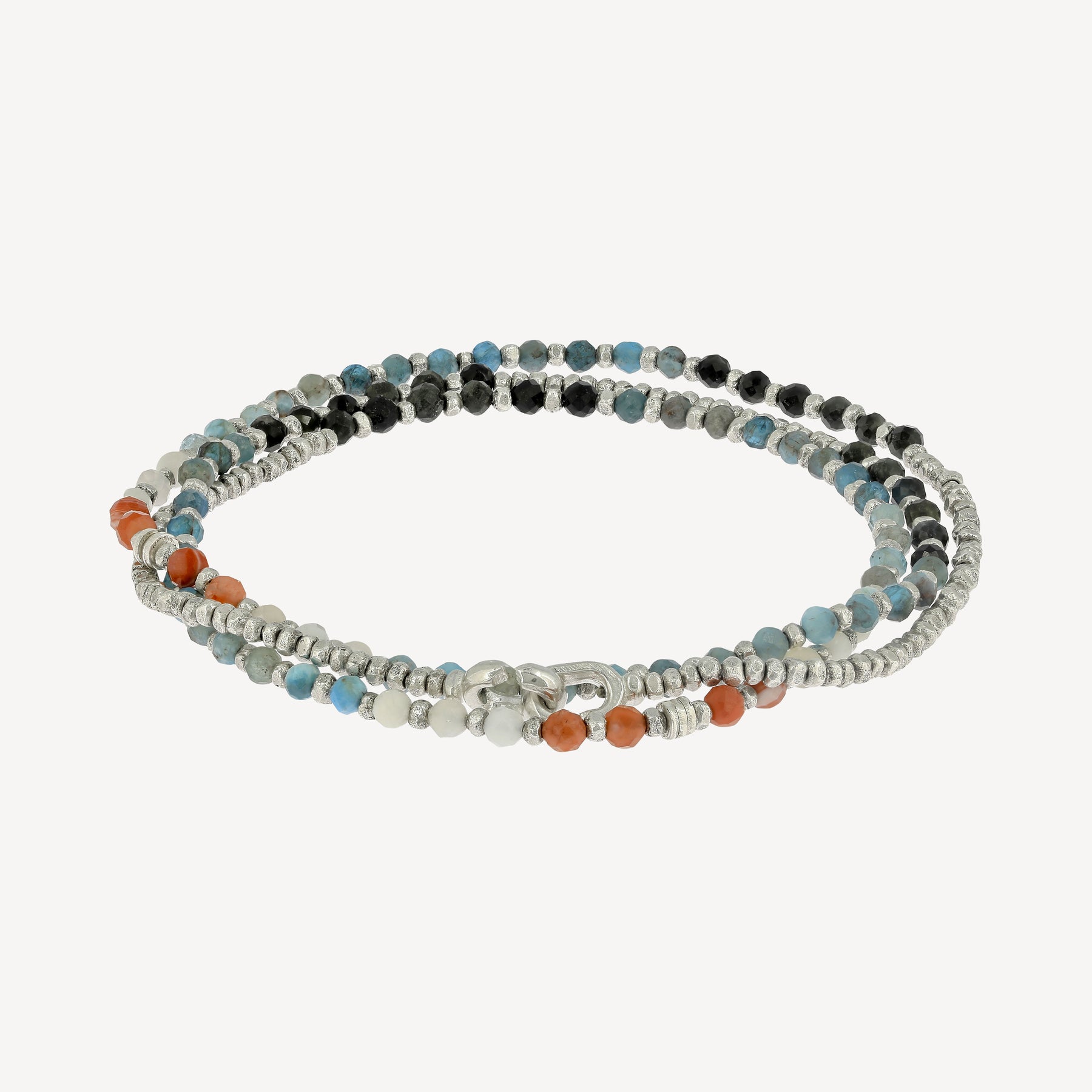Kristall-Dreifach-Wickelarmband mit rotem Muster