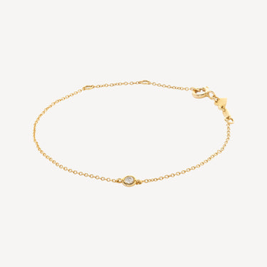 Armband aus Gelbgold und rundem Diamant