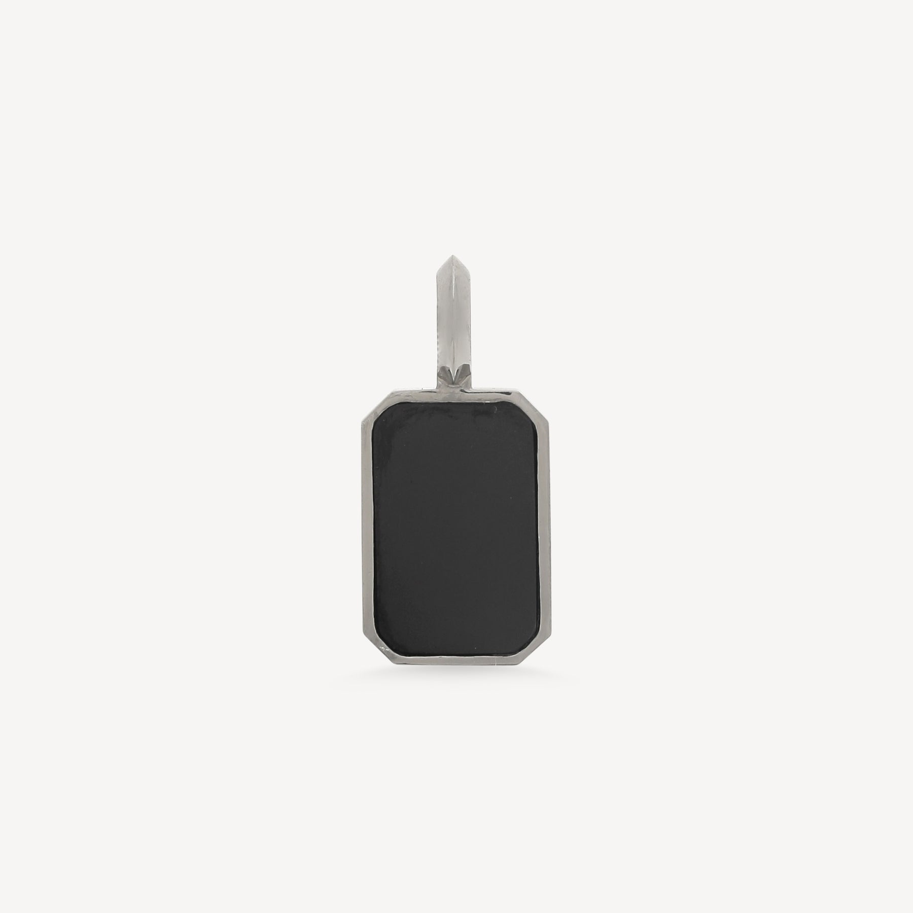 Dora Tablet-Anhänger aus schwarzem Rhodium und schwarzem Spinell