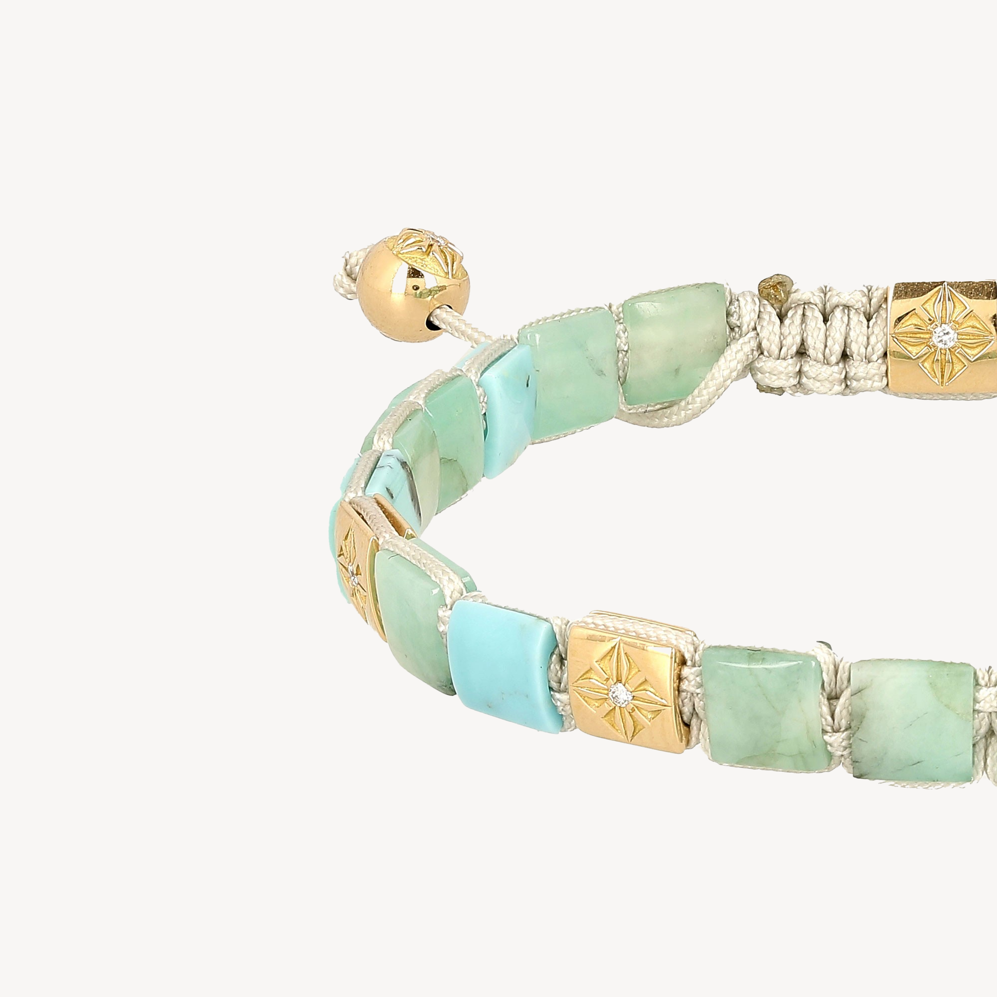 Emerald, Turquoise and White Diamond Bracelet