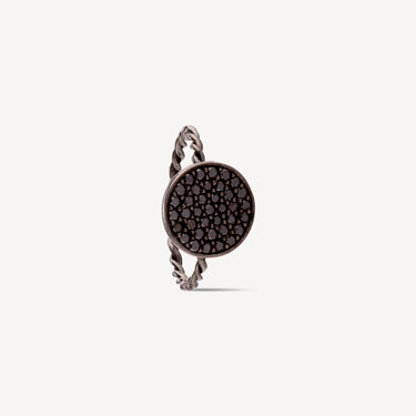 Runder schwarzer Diamantring