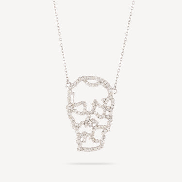 Collier pendentif visage or blanc