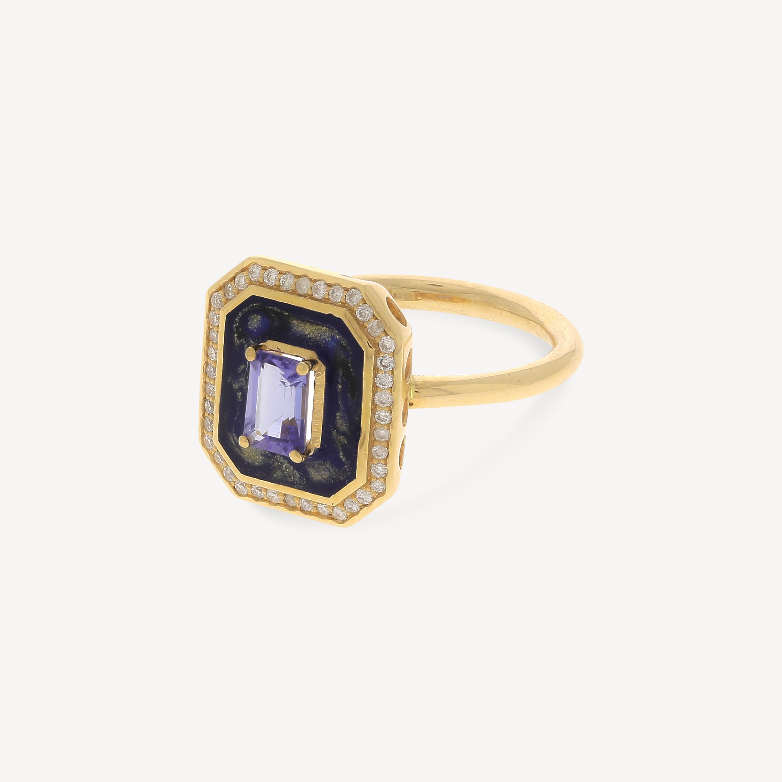 Fizzy Lapis Classic Ring with Tanzanite