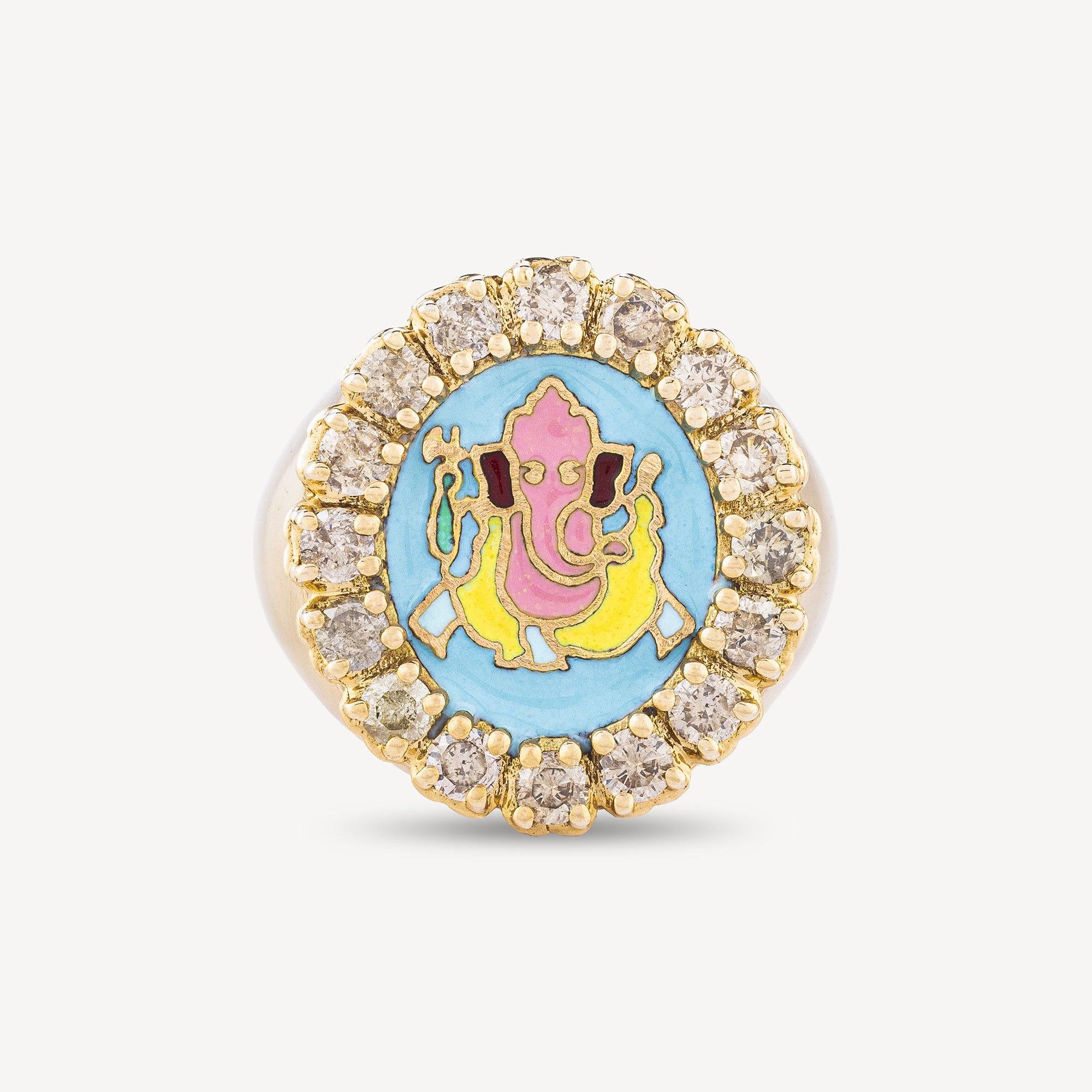 Guru ring ganesha blue