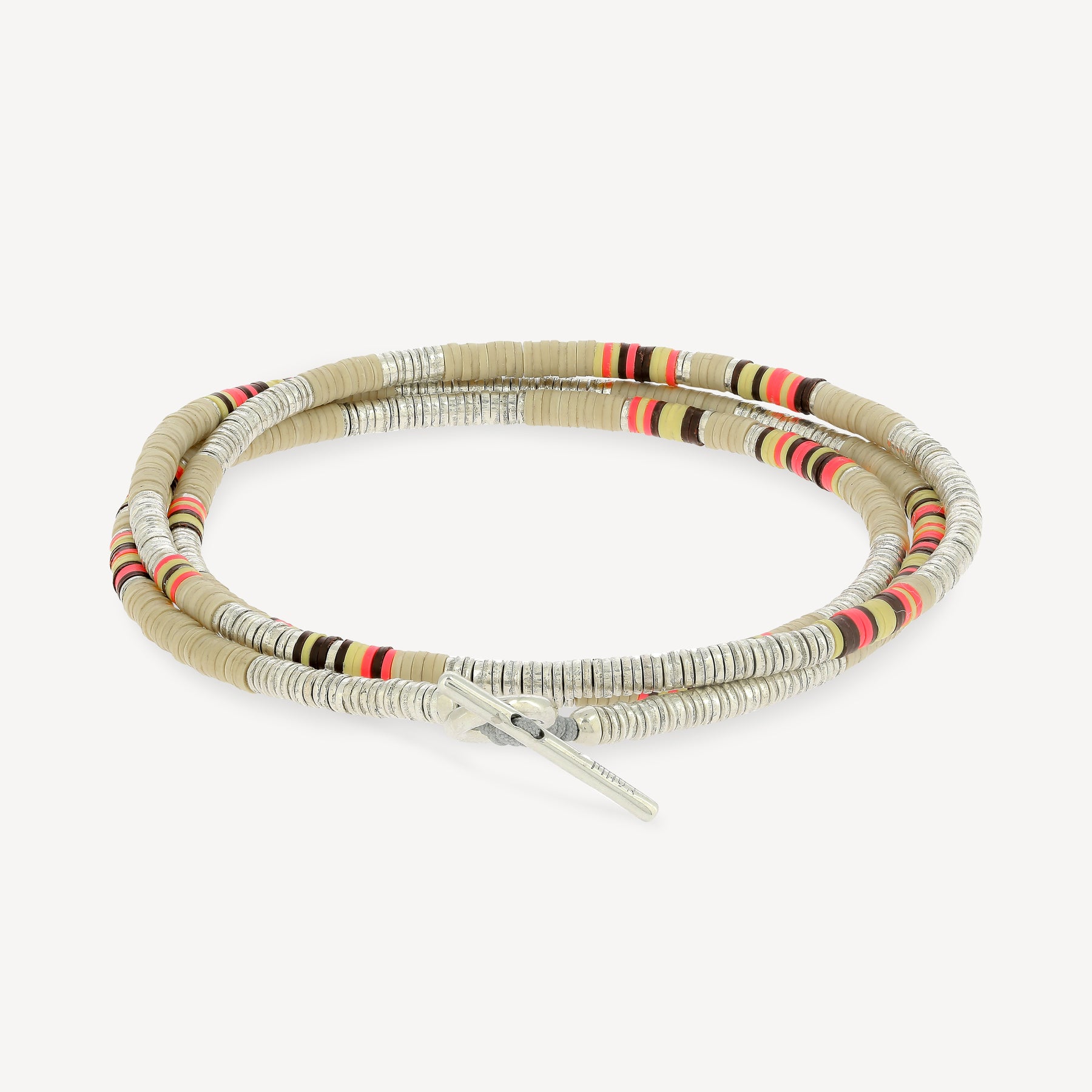 Komodo Dreifach-Wickelarmband, hellbraunes Muster