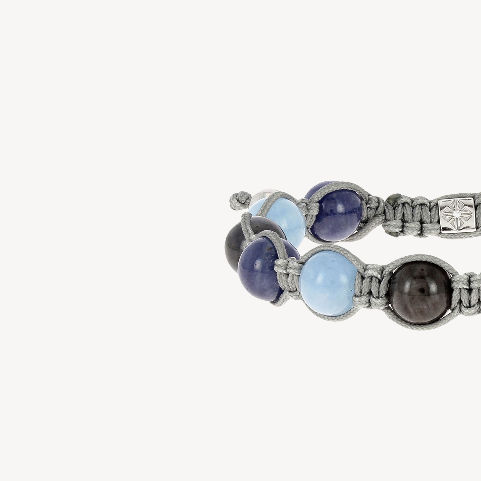 Bracelet Milky Aquamarine, Blue and Grey Sapphire