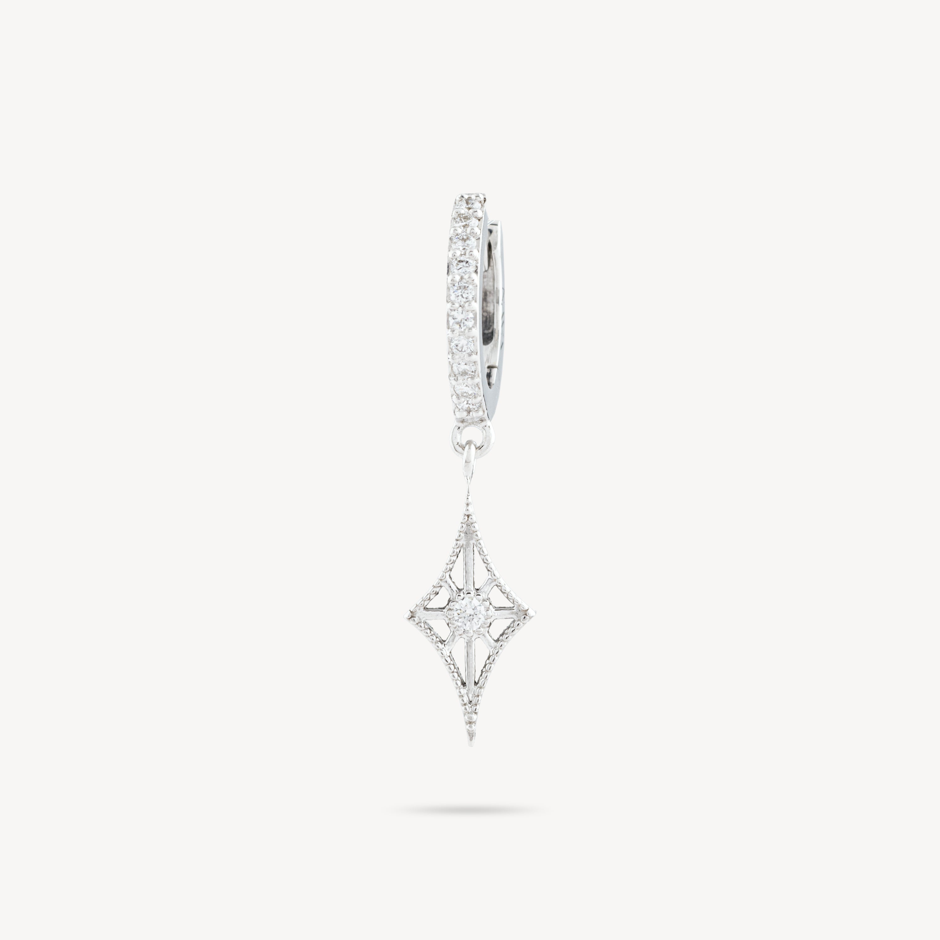 Boucle d'Oreille Ardente Or Blanc Diamants