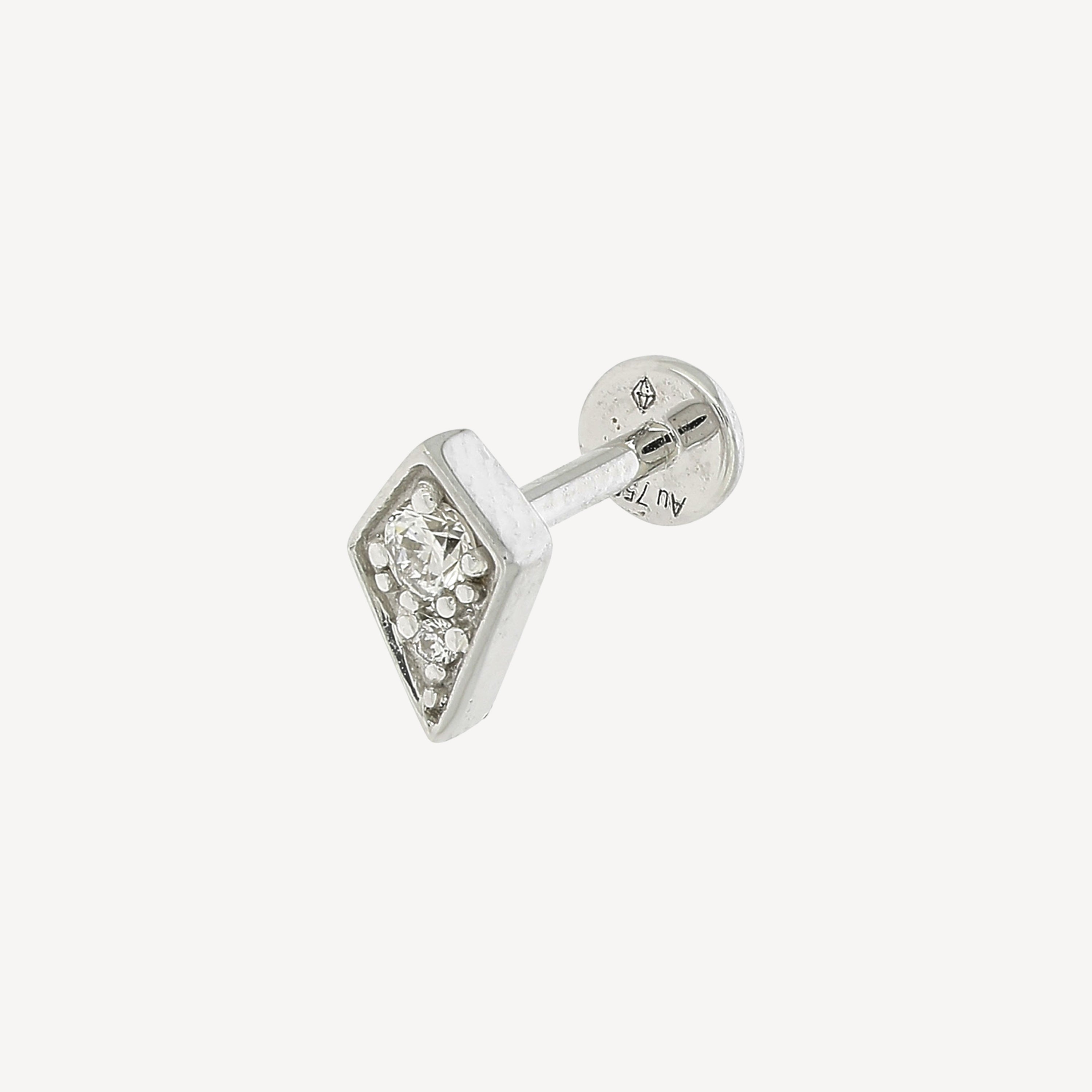 8mm Stairway Diamond and White Gold Piercing