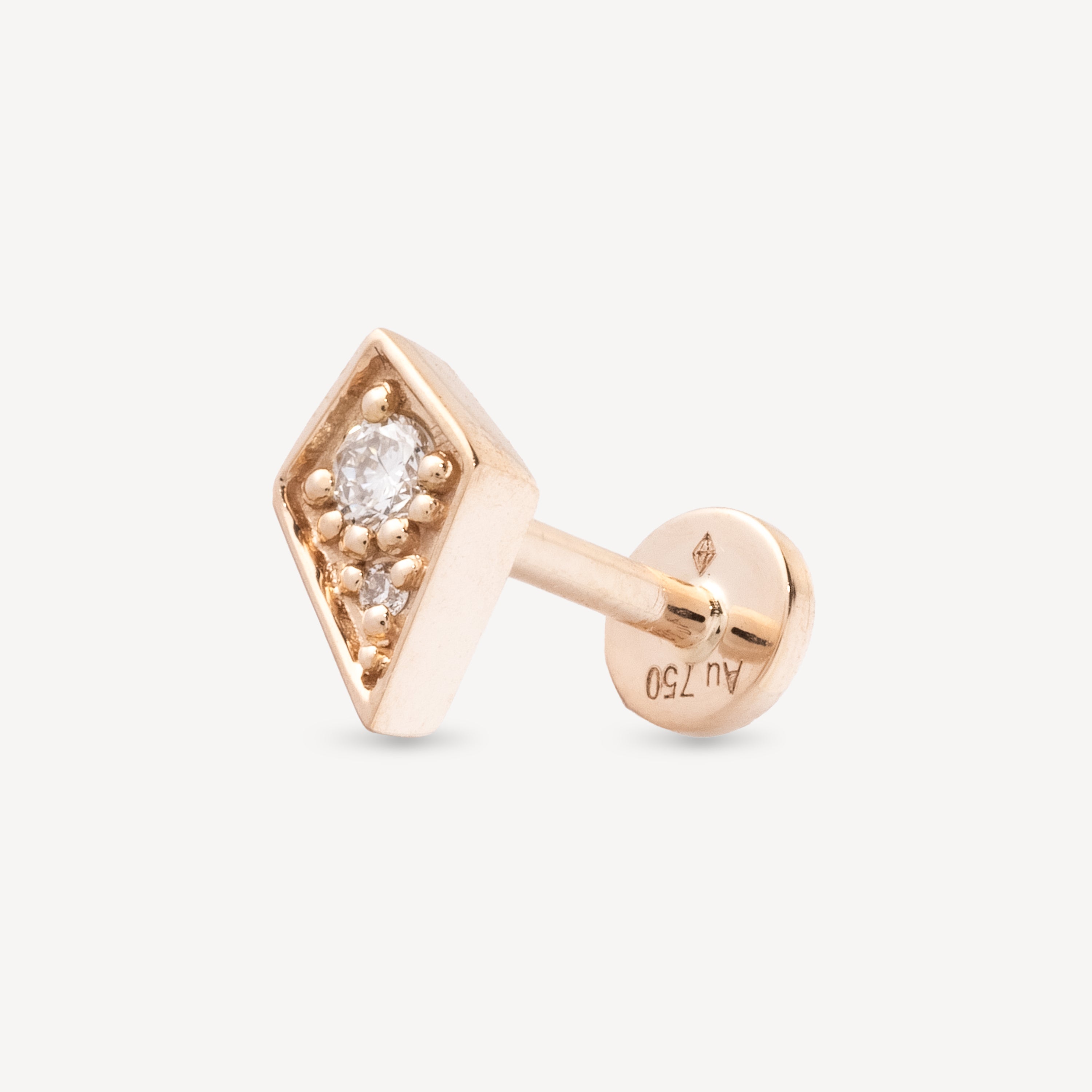 Diamond and Rose Gold Stairway Piercing