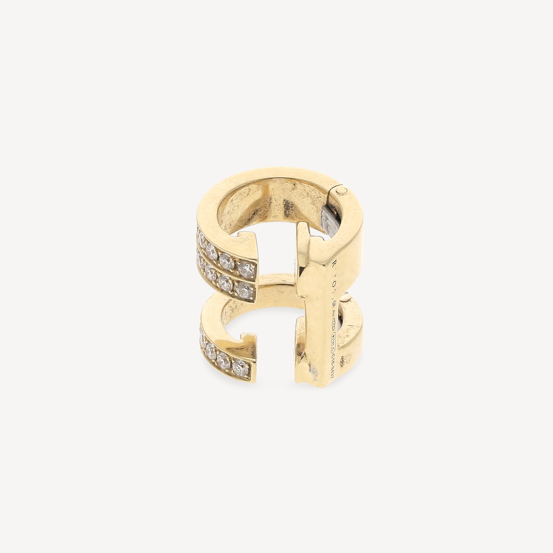 Ear cuff Or Jaune et Diamants