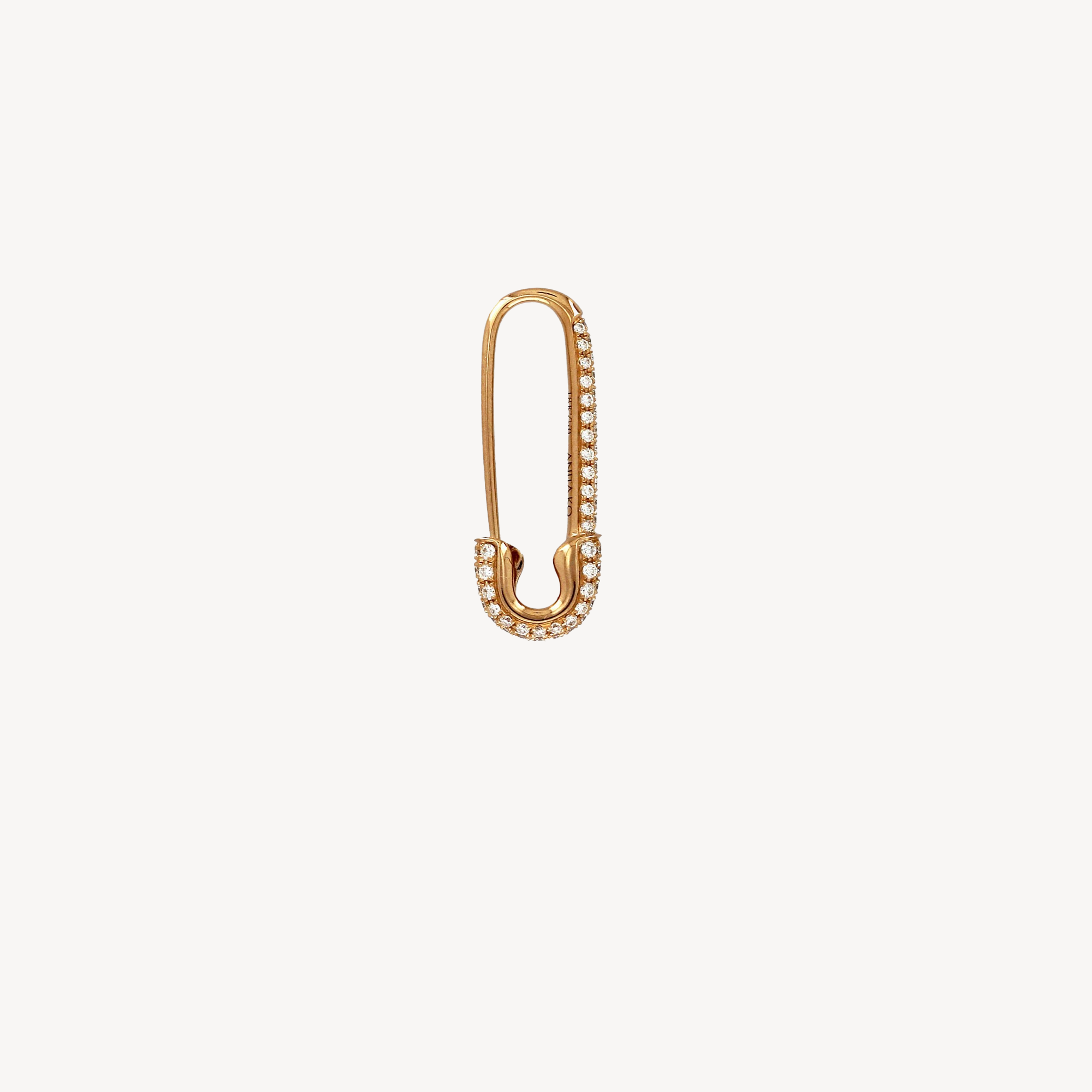 Rose Gold Safety Pin Earring
