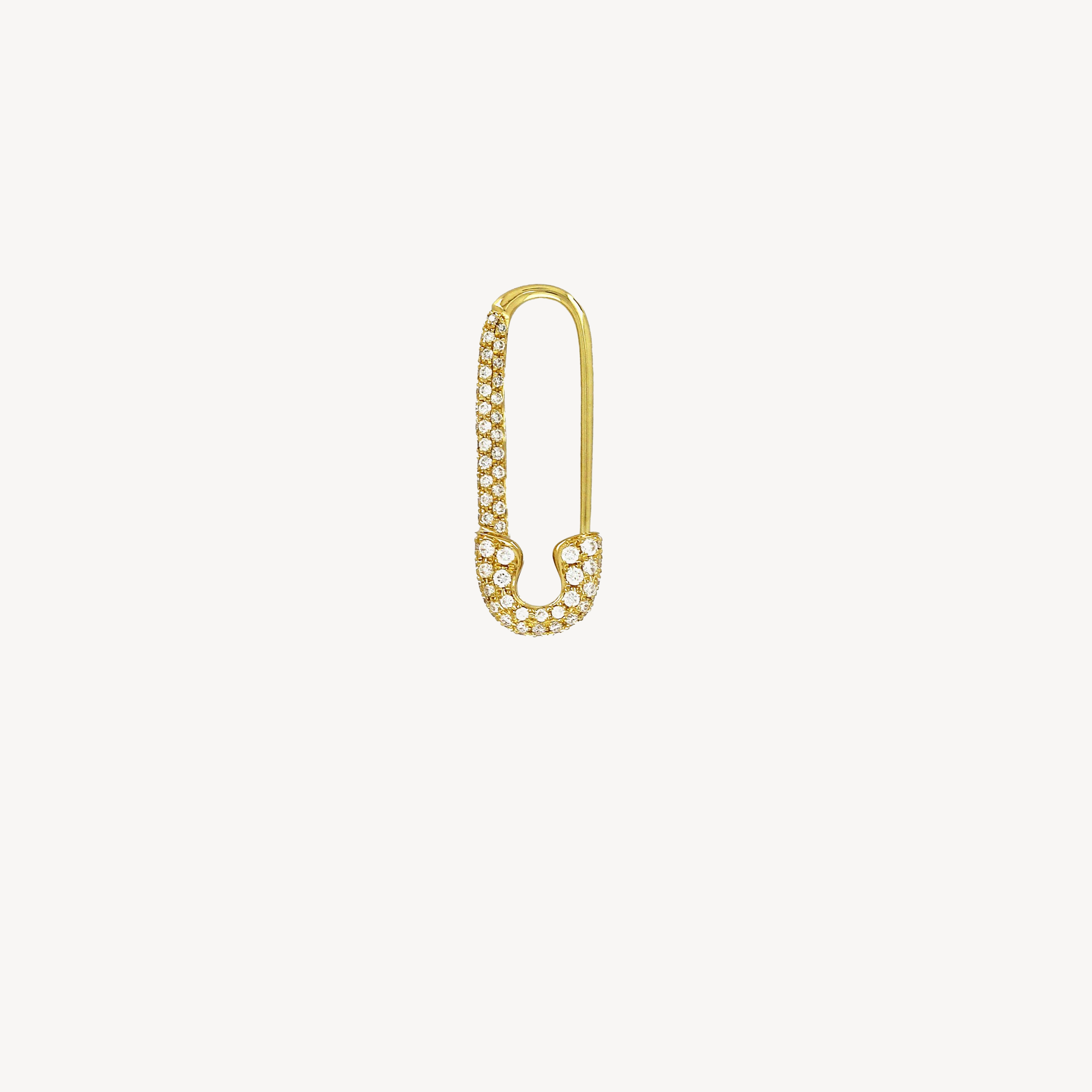 Yellow Gold Safety Pin Earring