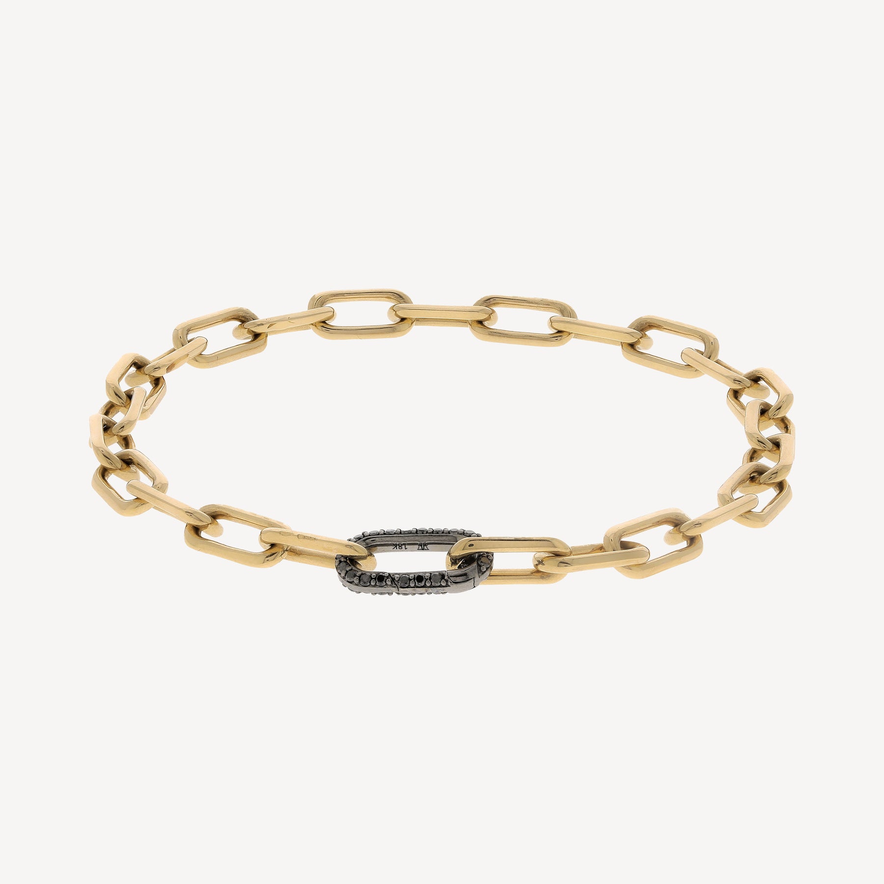 Sächsisches Gliederarmband aus Gold und schwarzen Diamanten