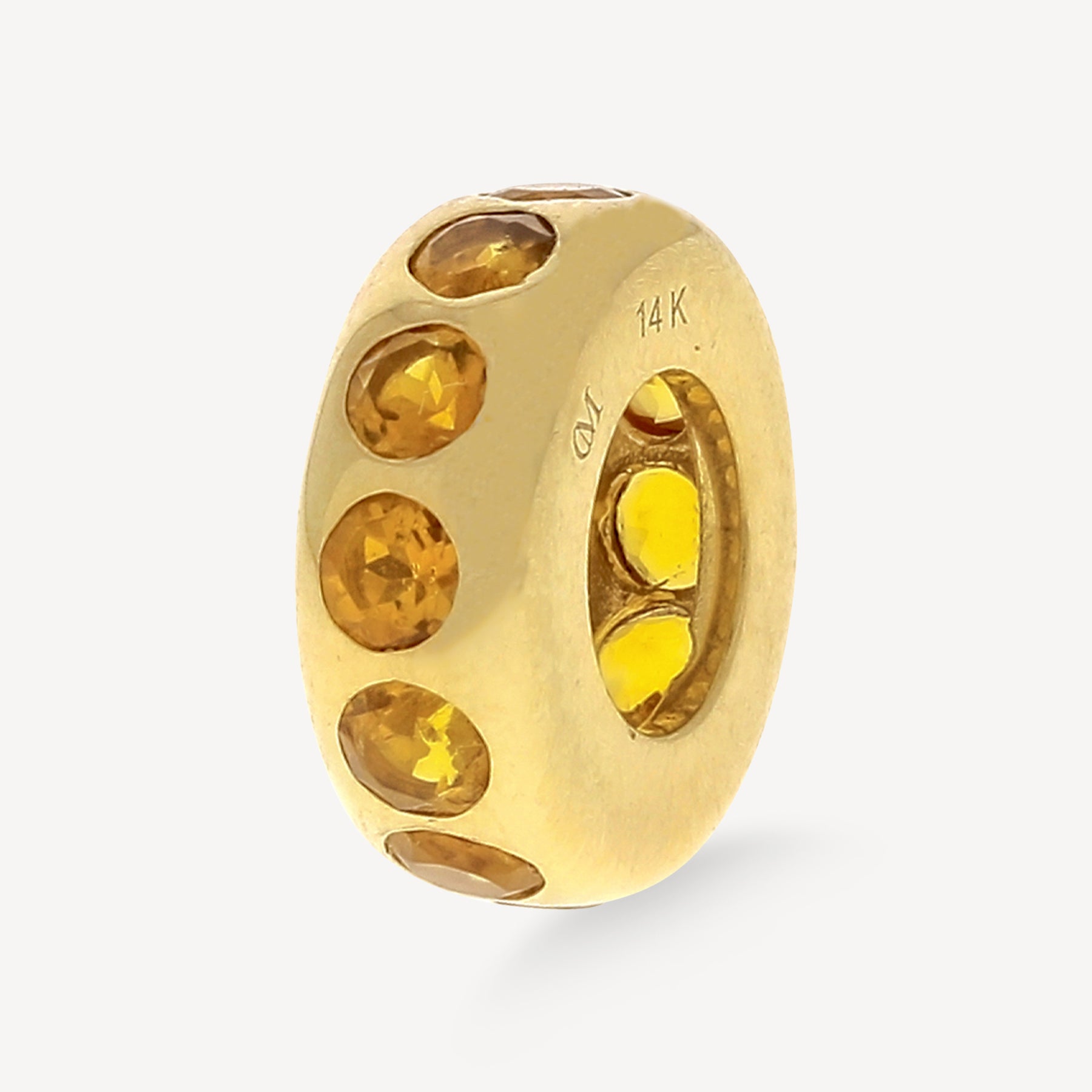 Small Citrine Story Bead Charm