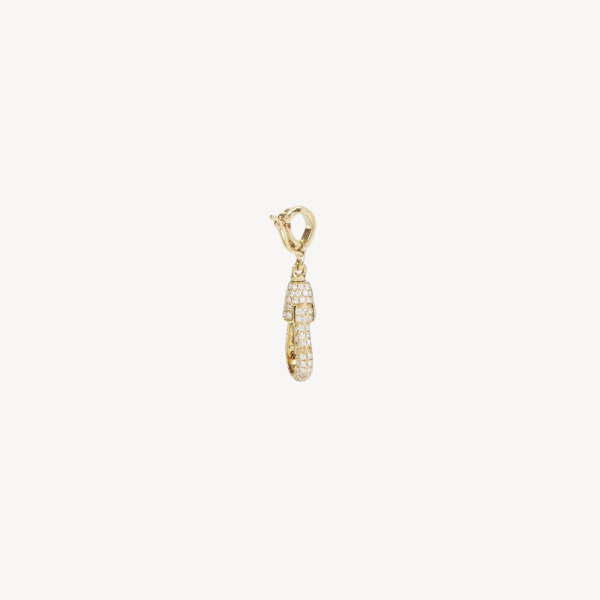 Yellow Gold Small Diamond Hook Pendant
