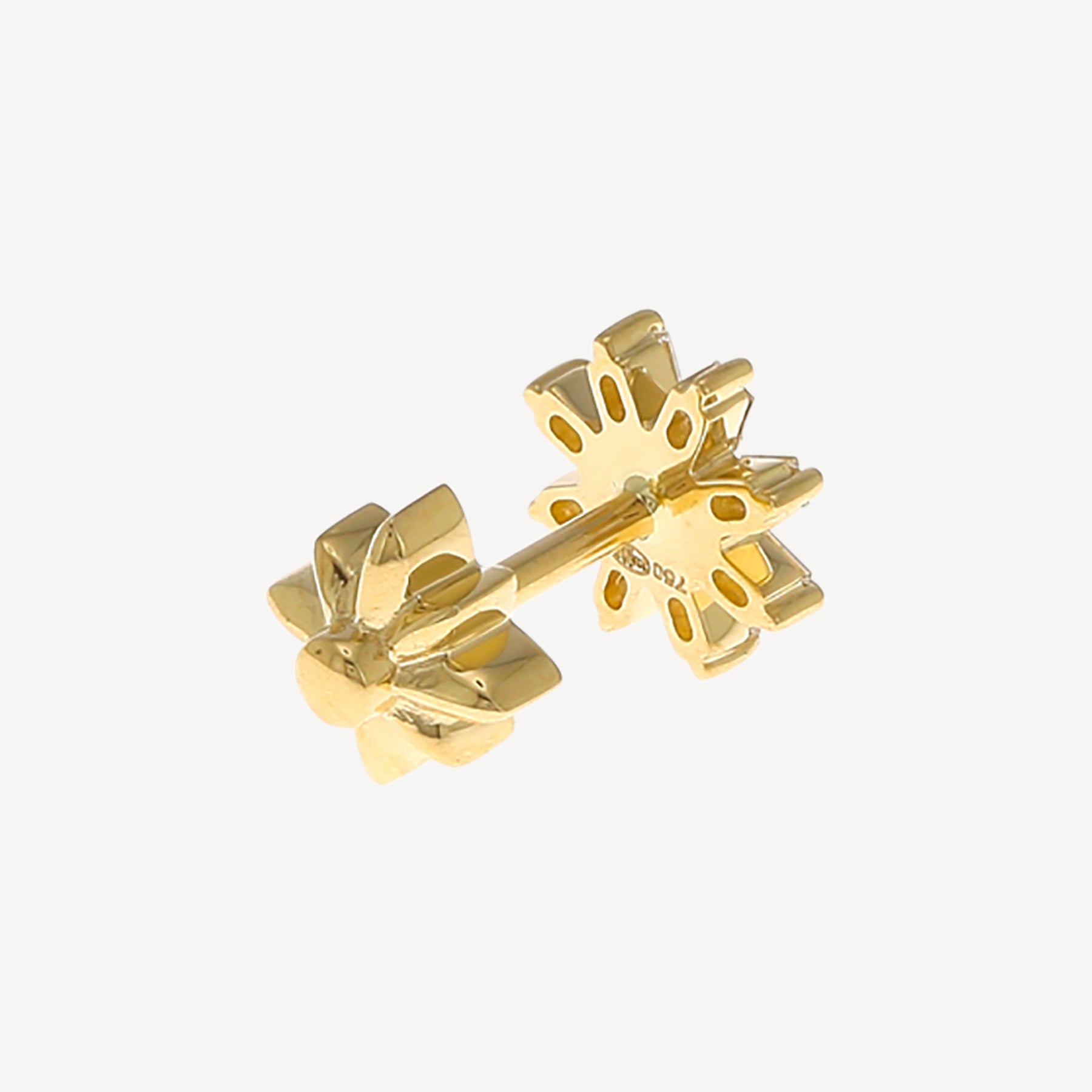 Stud Fleur Baguettes Or Jaune