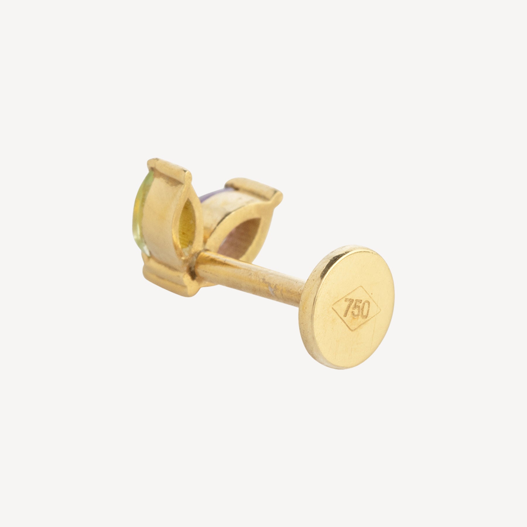 Marquise-Amethyst- und Topas-Gelbgold-Ohrstecker