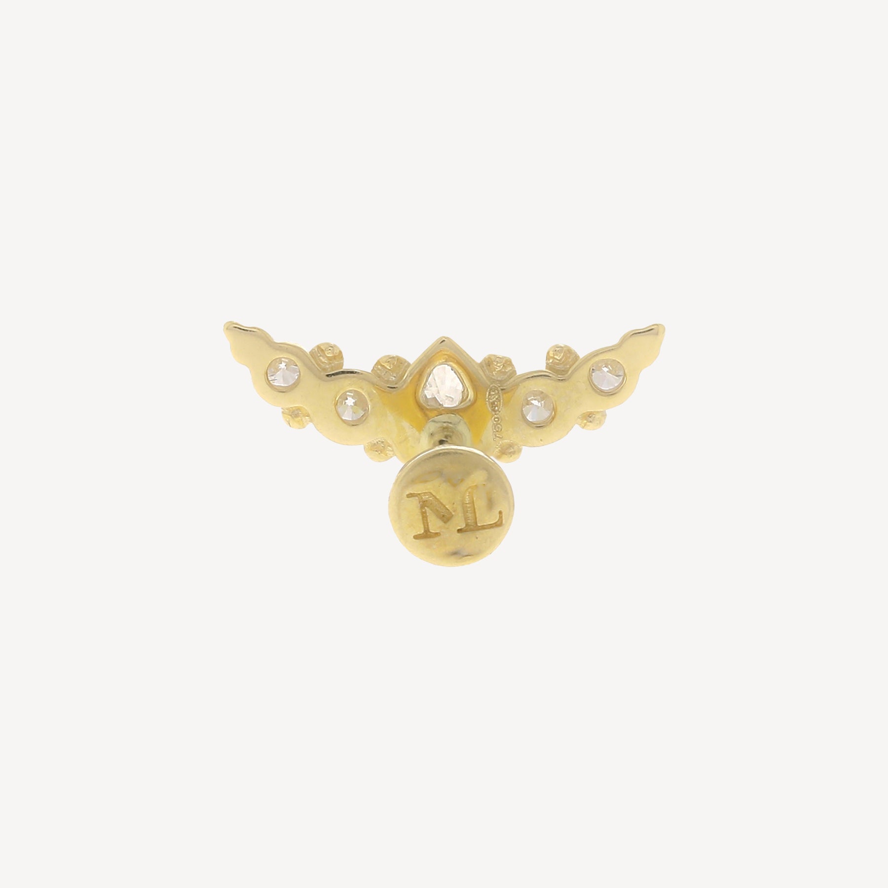 Stud Birne und Brillanten Unsichtbare Fassung Gelbgold