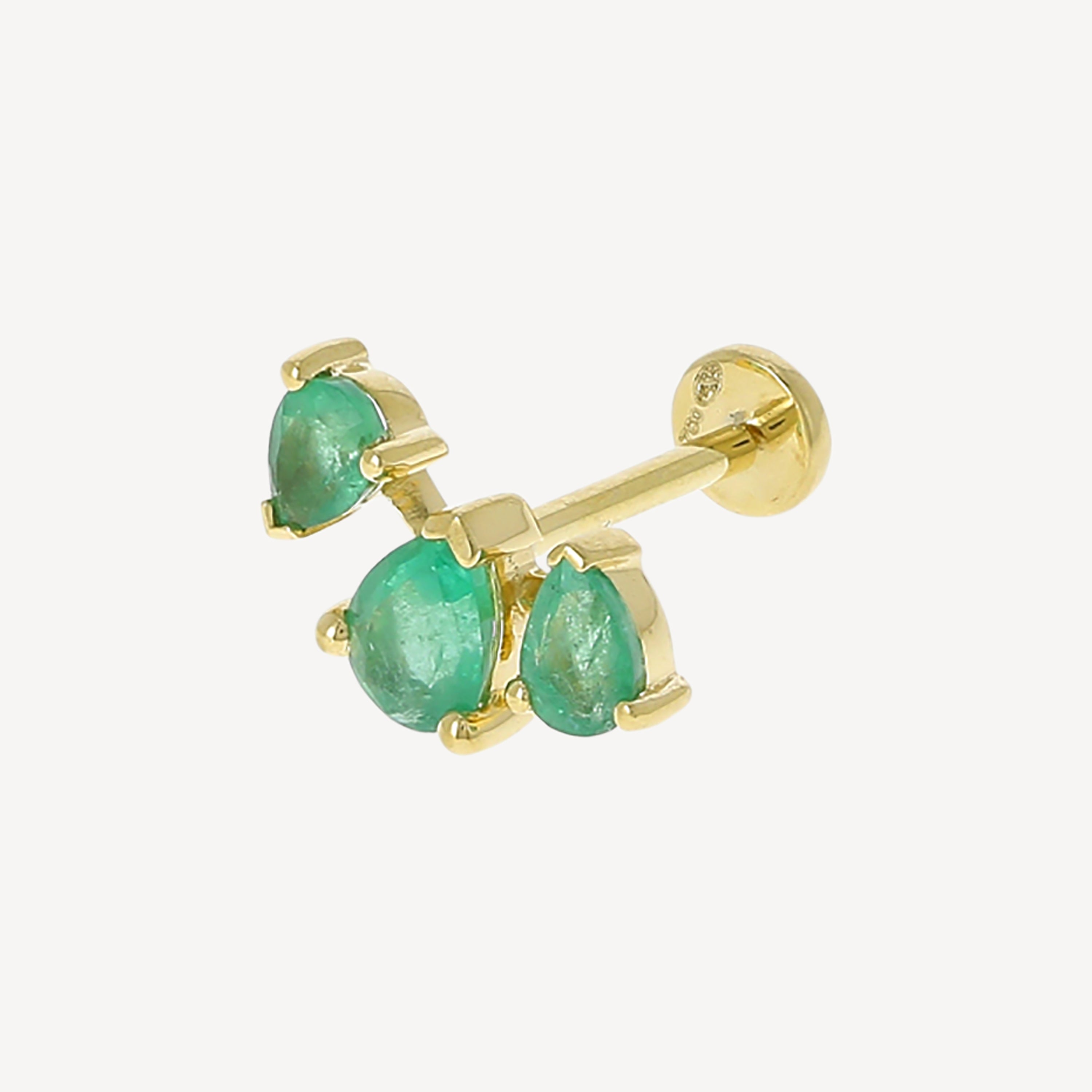 Emerald stud earrings yellow gold outlet