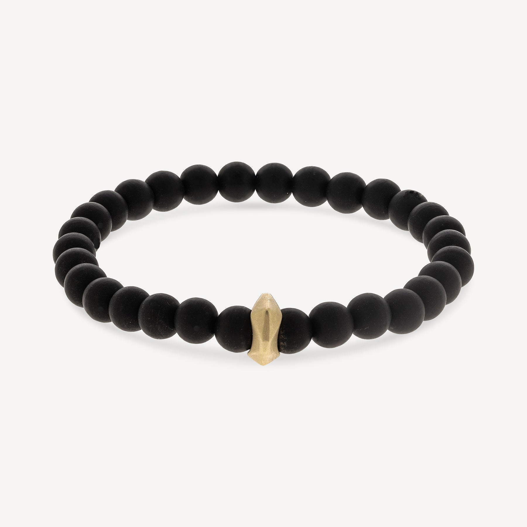 Sydney Origami-Armband aus mattem Onyx und Roségold