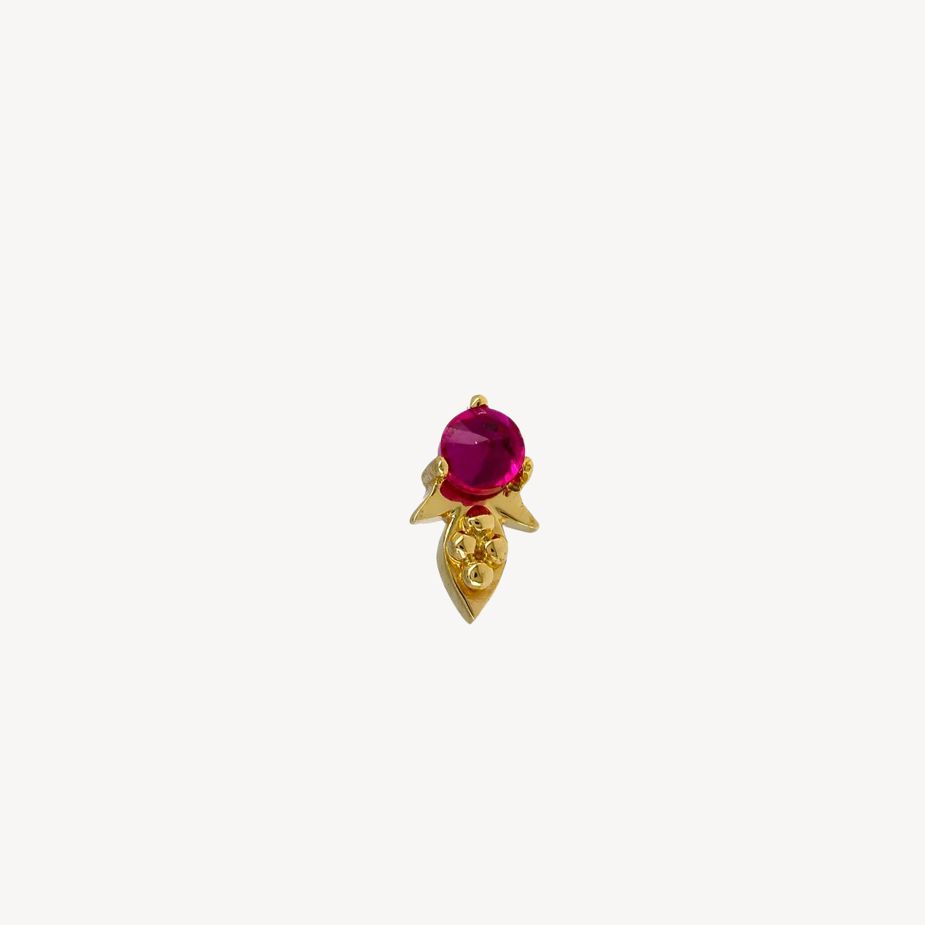 Pink Sapphire Spaceship and Dots Stud 