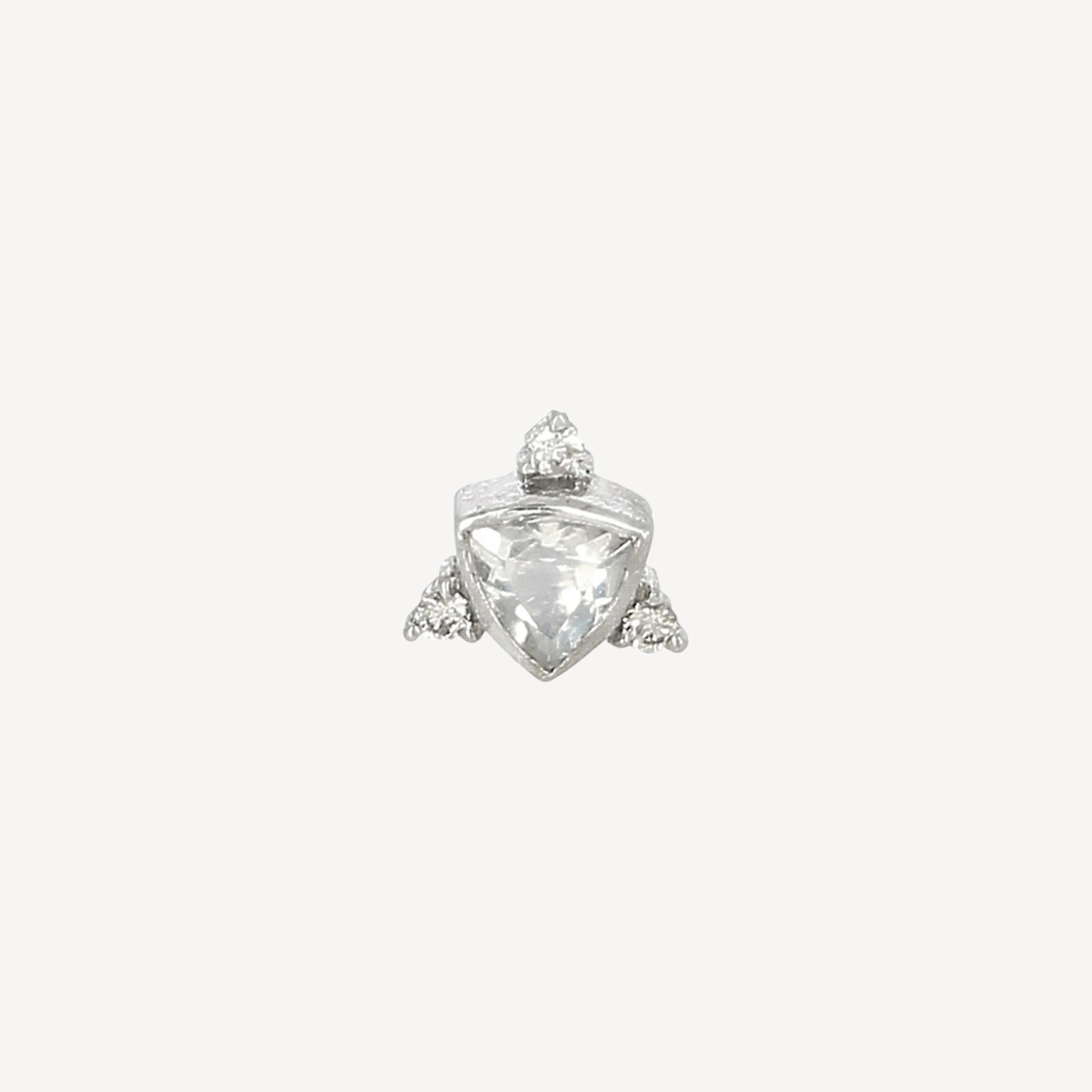 Boucle d'oreille Triangle Moonstone and Diamonds