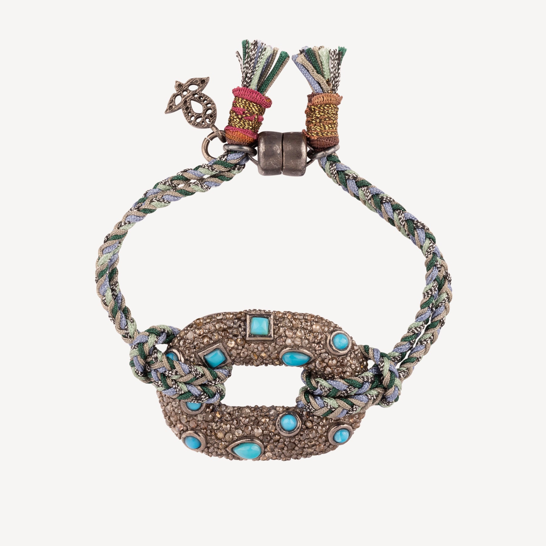 Türkisfarbenes Armband mit rundem Verschluss