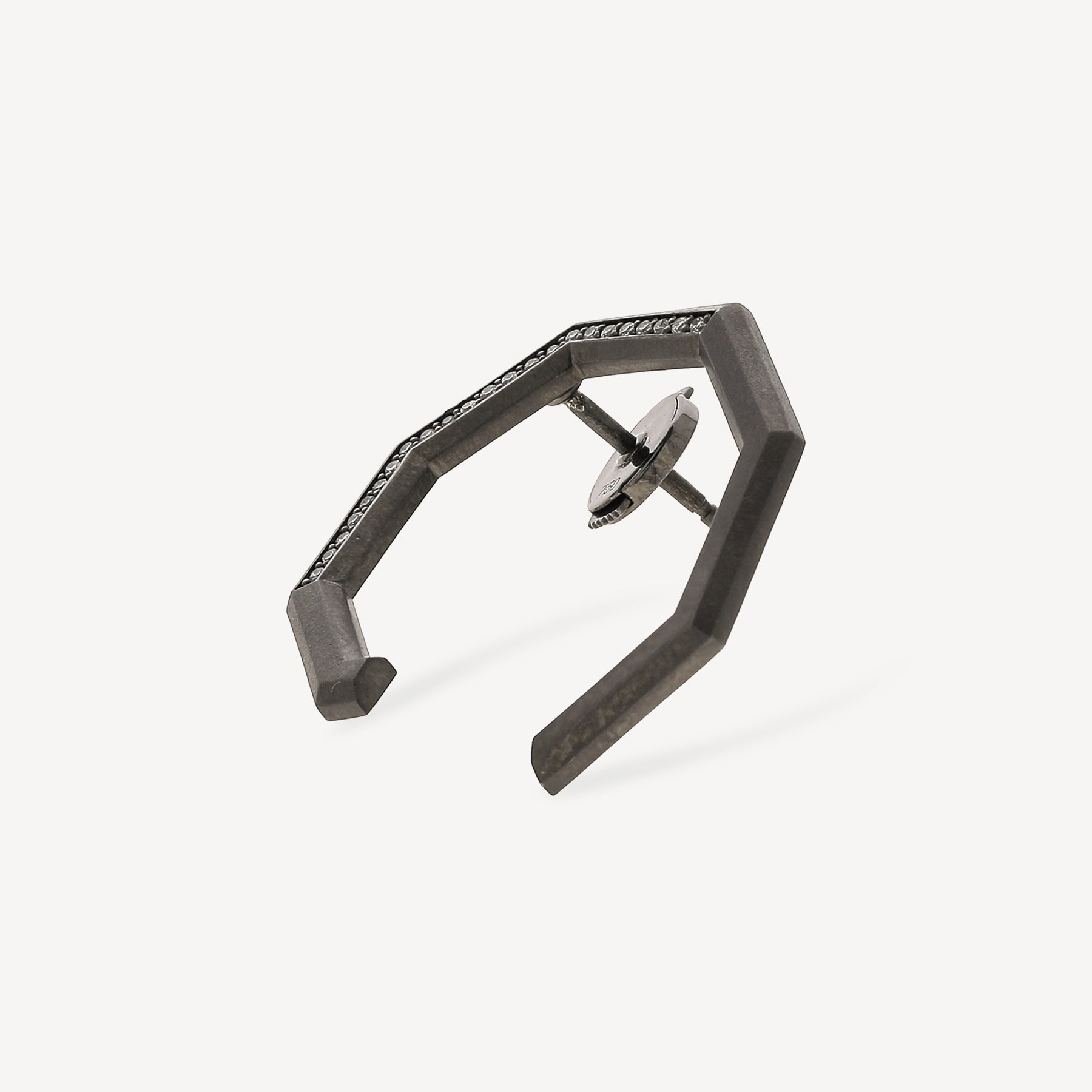 Eclipse Earring Black Gold White Diamonds