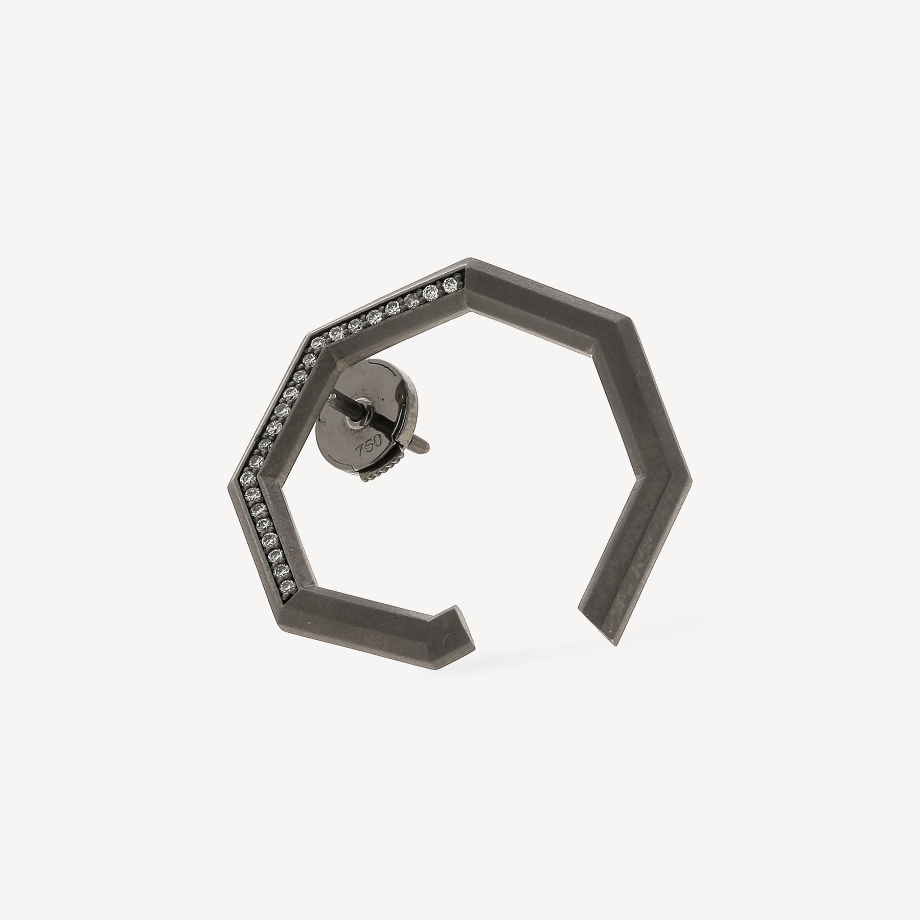 Eclipse Earring Black Gold White Diamonds